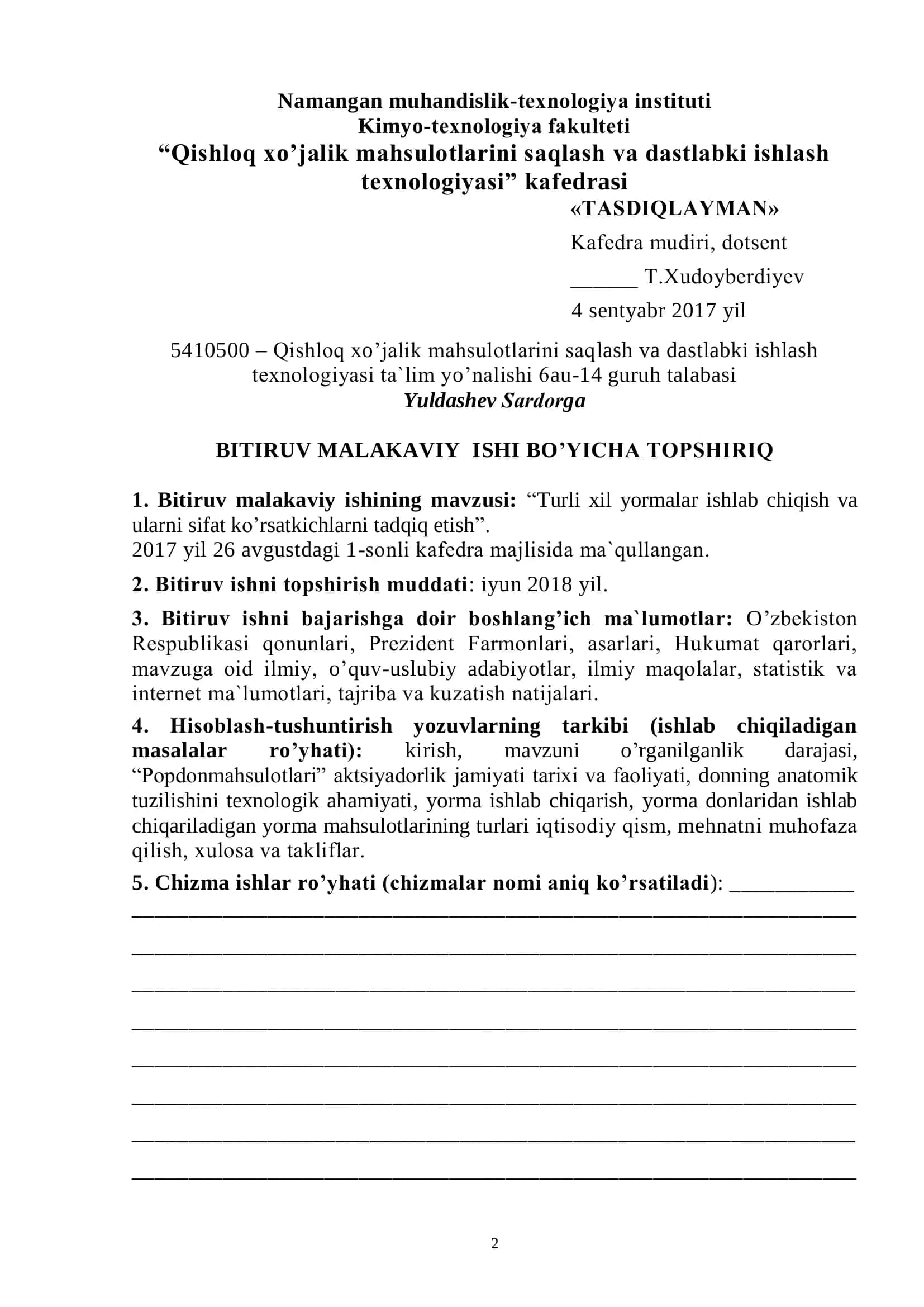 TURLI XIL YORMALAR ISHLAB CHIQISH VA ULARNI SIFAT KO’RSATKICHLARNI TADQIQ ETISH 2