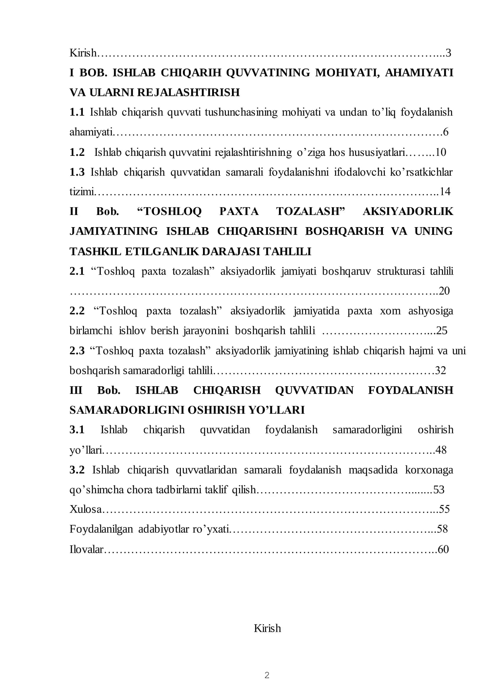 ISHLAB CHIQARISHDA BOSHQARUV FAKULЬTETI BITIRUV MALAKAVIY ISHI 2