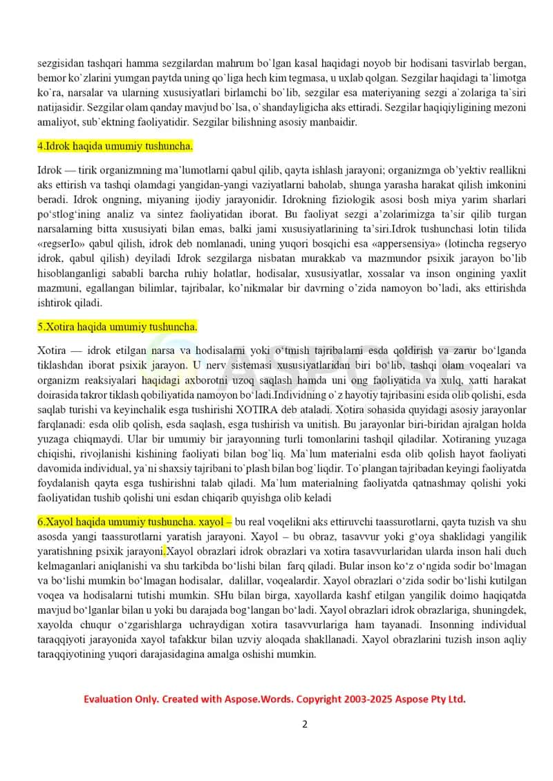 Psixikaning nerv-fiziologik asoslari glossariy-atamalar 2