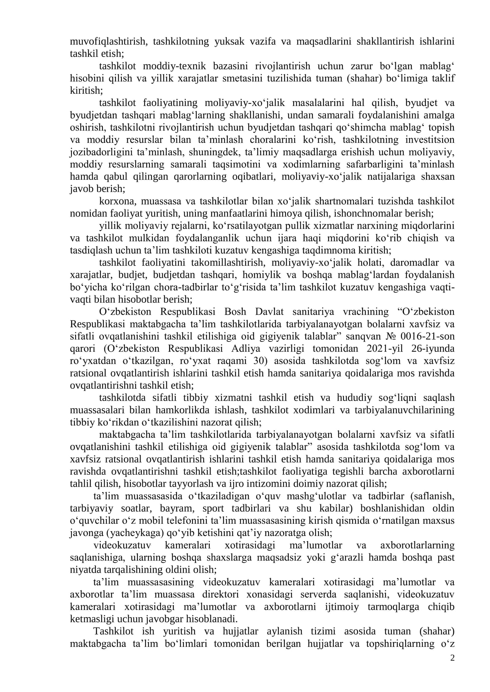 DMTT Direktor lavozim yoʻriqnomasi 2026 YIL 2