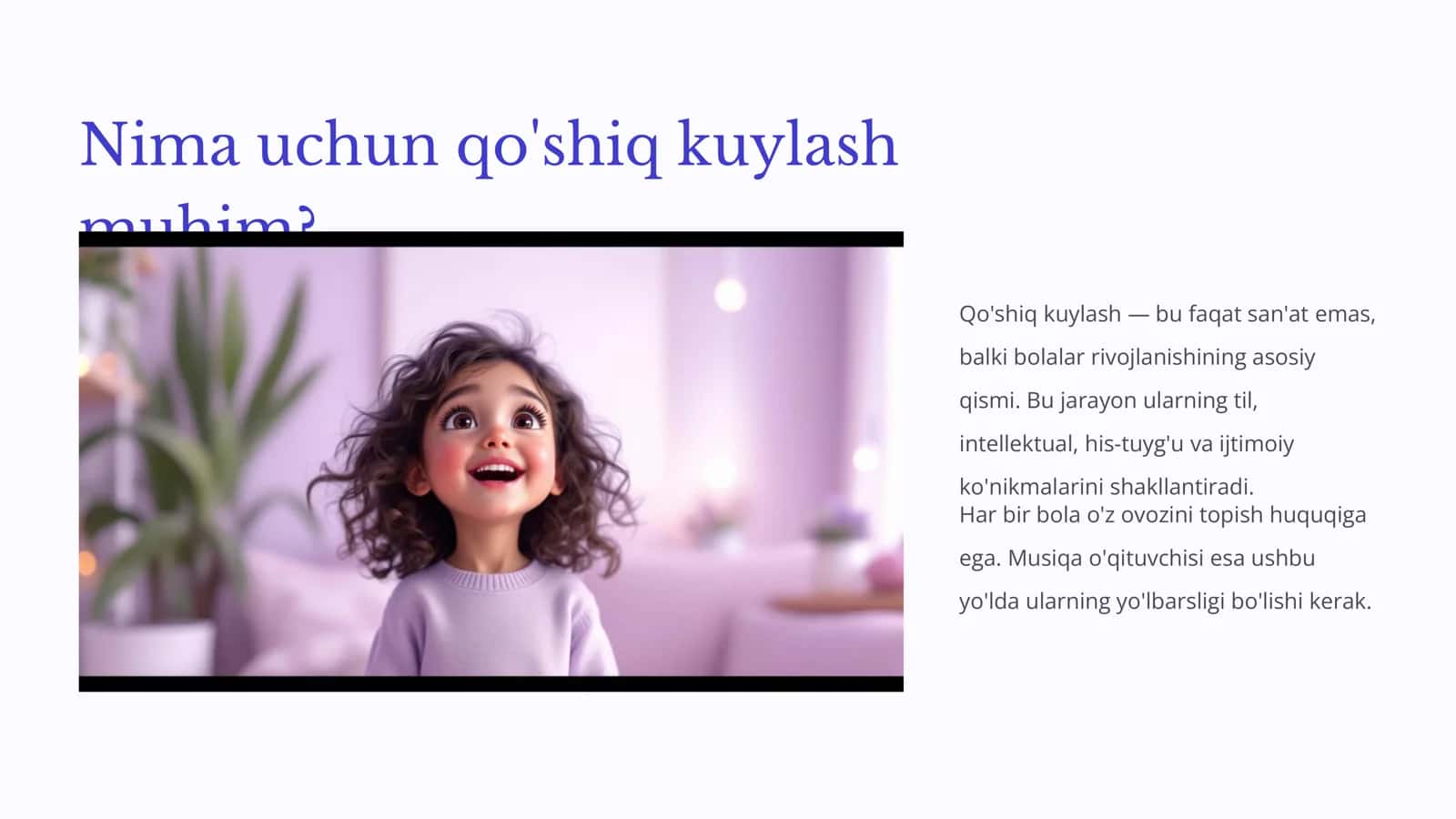 Bolalarni qo'shiq kuylashga o'rgatish 2