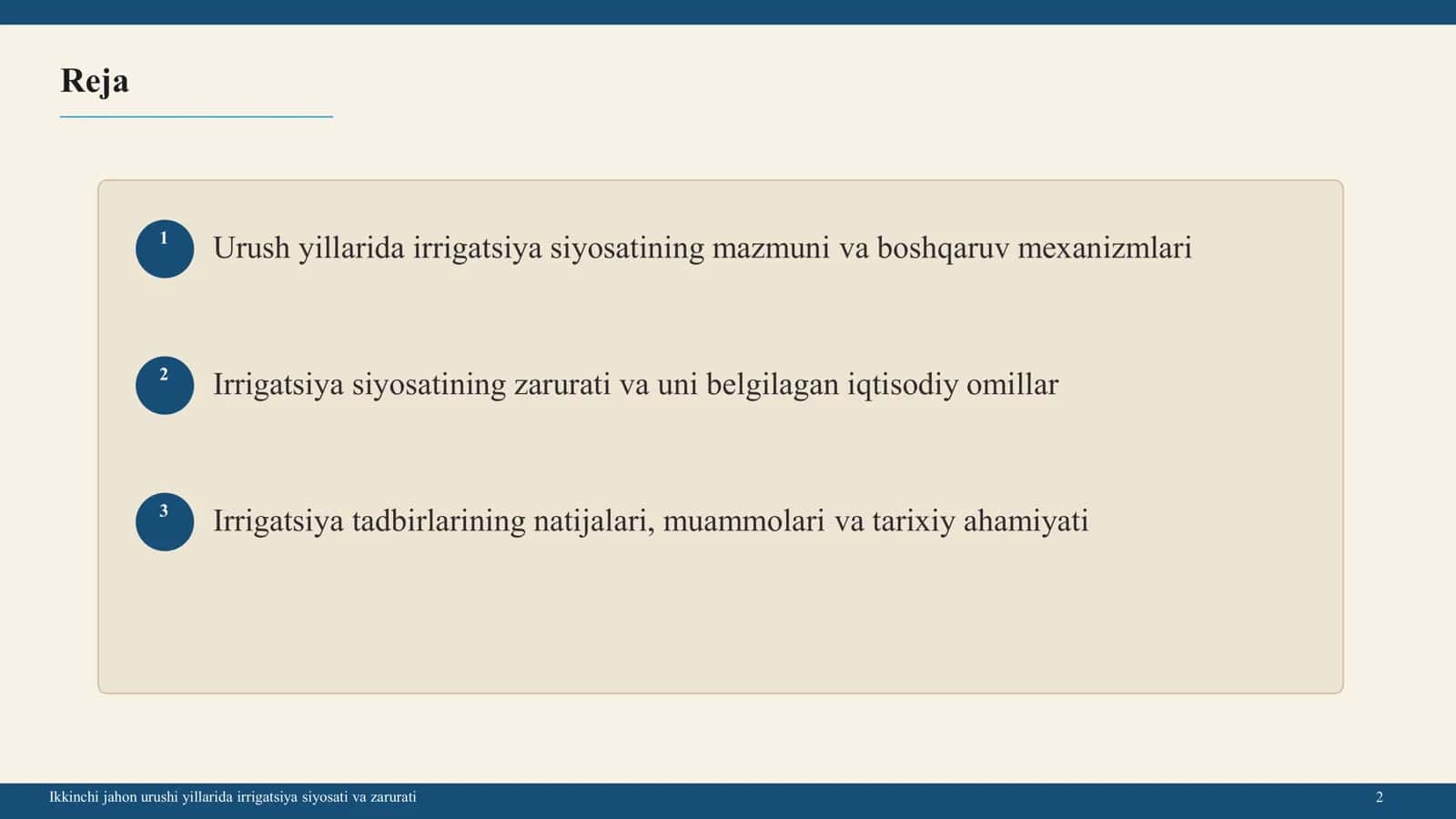 Ikkinchi jahon urushi yillarida irrigatsiya siyosati va zarurati 2