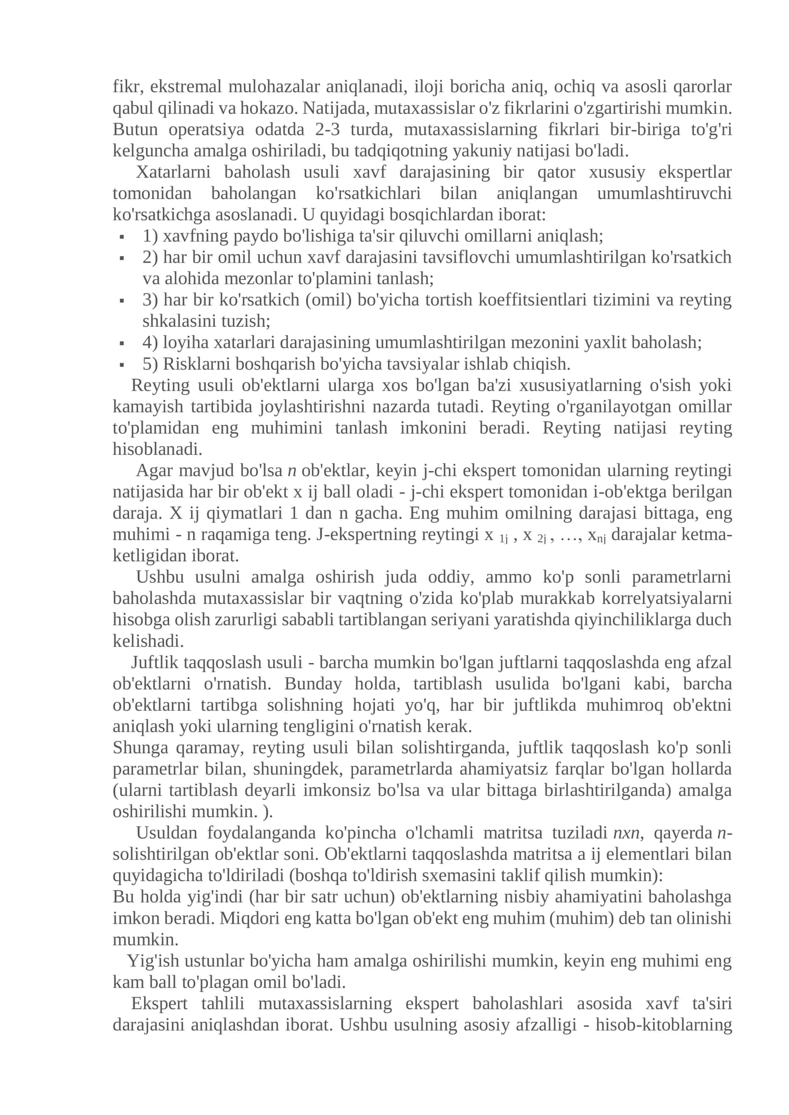 Risklarni modellashtirish va tahlil qilish 2