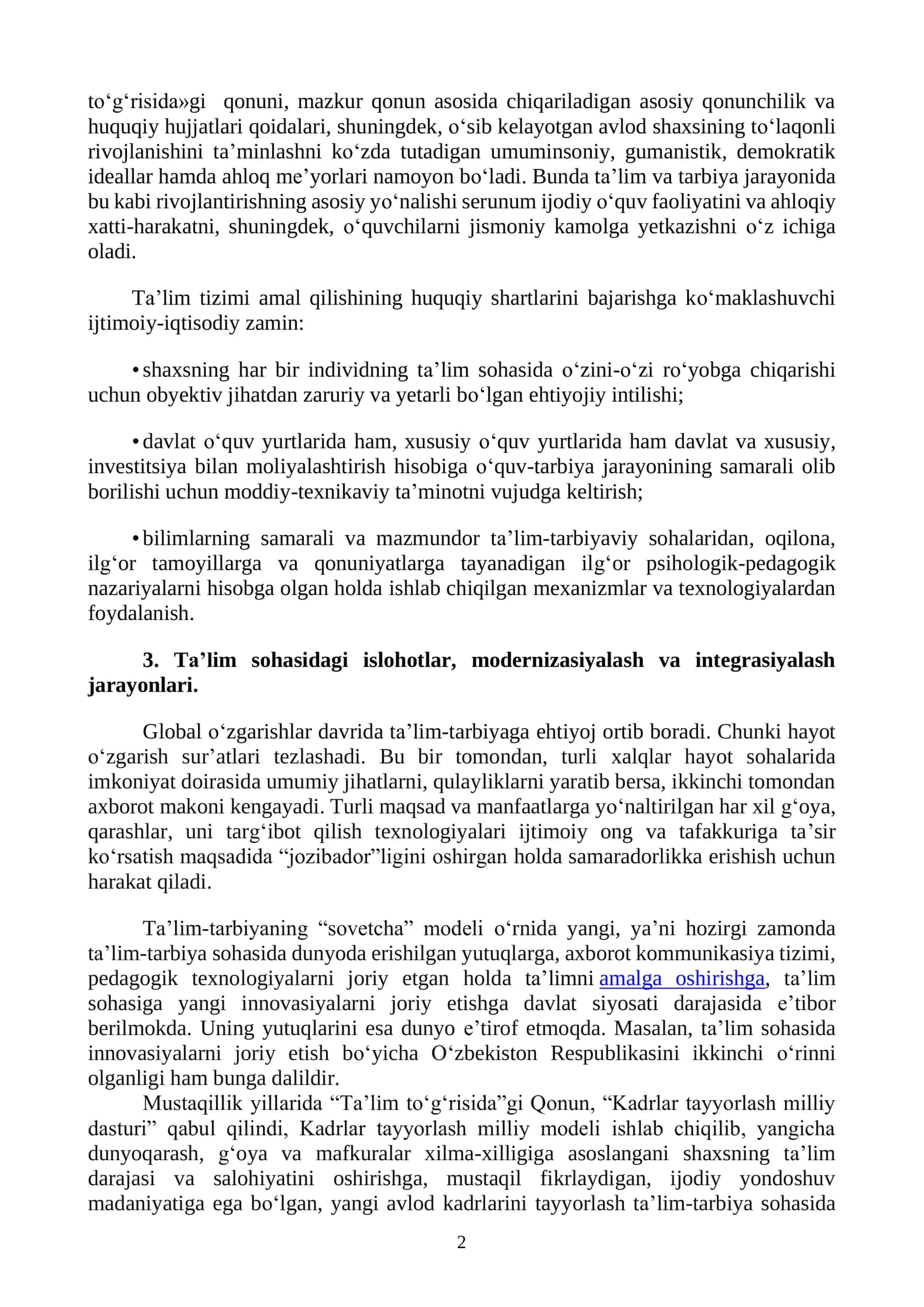 TA’LIM SOHASIDAGI DAVLAT SIYOSATINING ASOSIY YO‘NALISHLARI 2