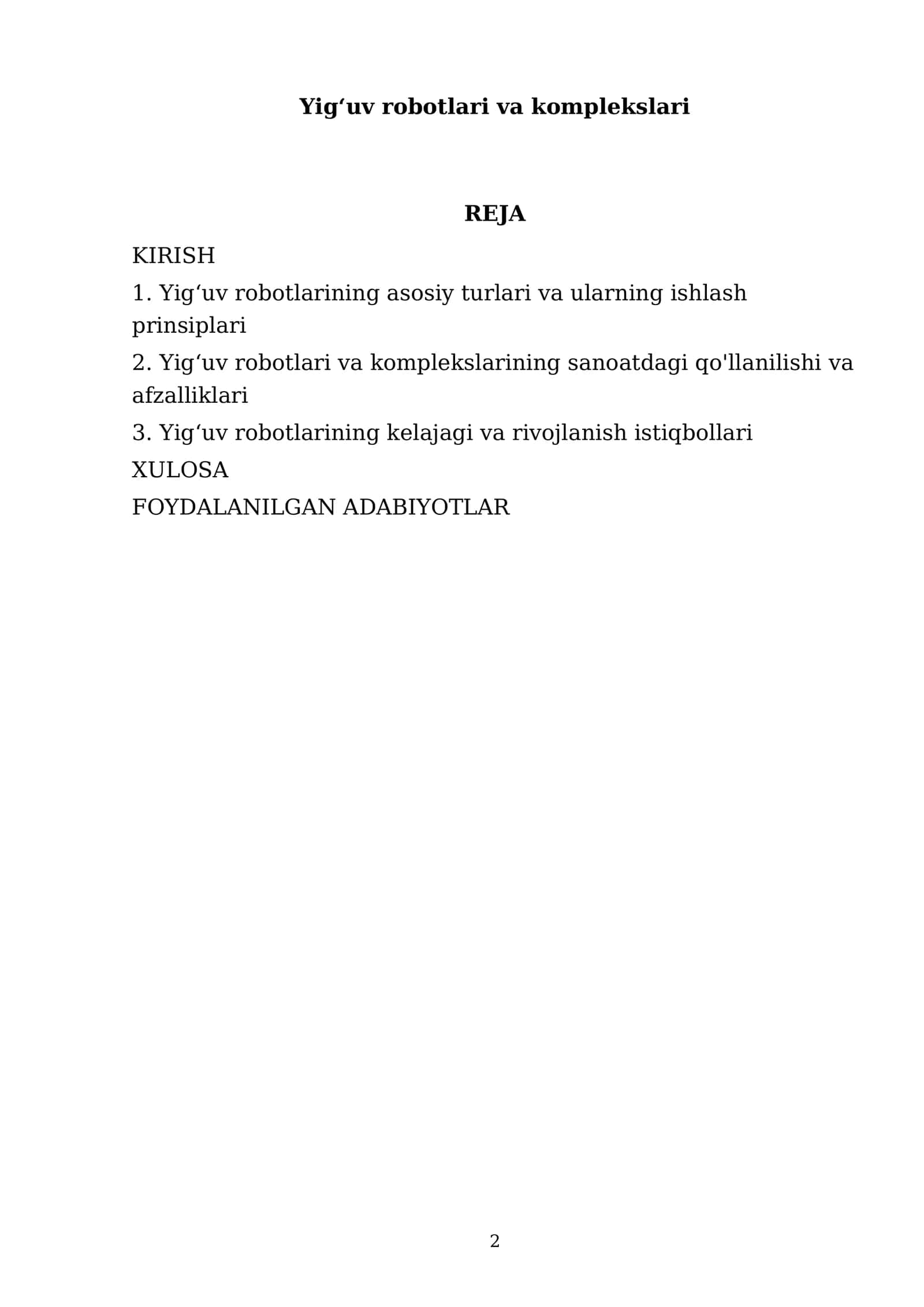 Yigʻuv robotlari va komplekslari 2