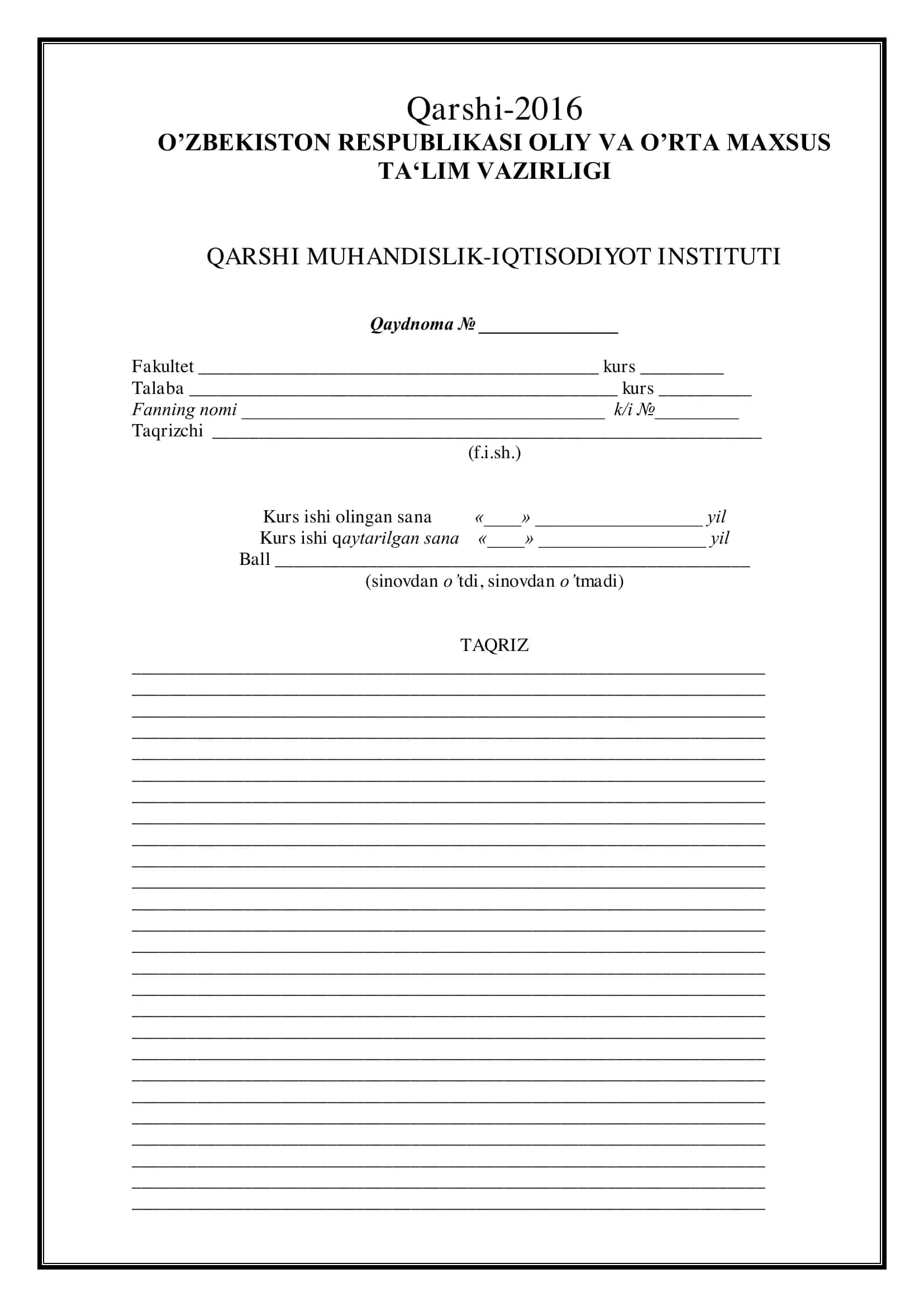 Excel dasturi yordamida iqtisodiy ko’rsatgichlar hisobotini tuzish 2