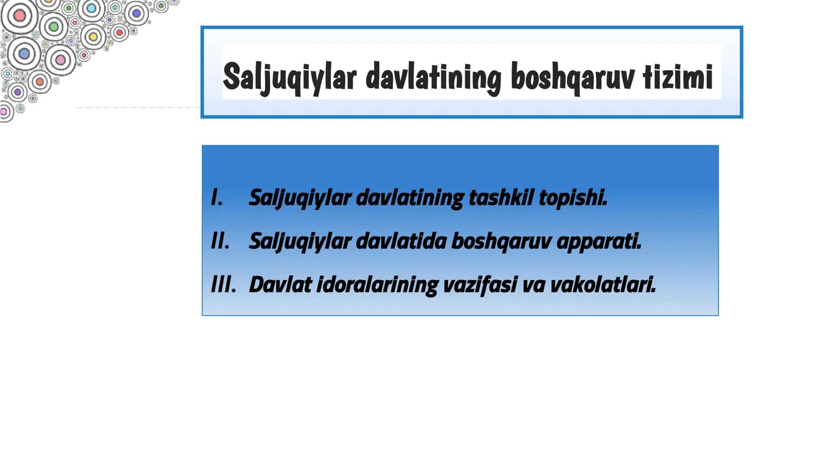 Saljuqiylar davlatining boshqaruv tizimi 2