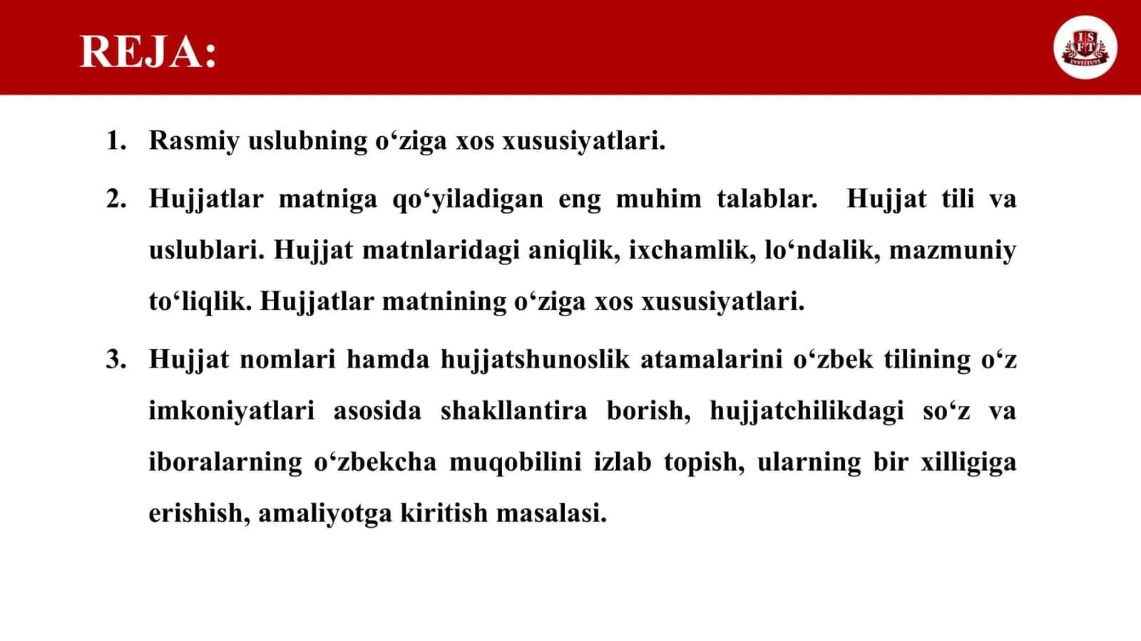 Rasmiy uslubning leksik-grammatik xususiyatlari 2