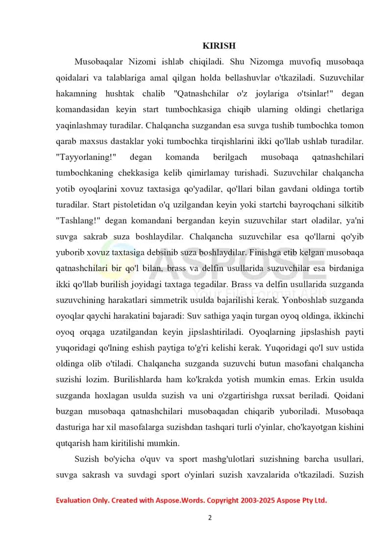 Musobaqalarga tayyorlash va tanlash 2