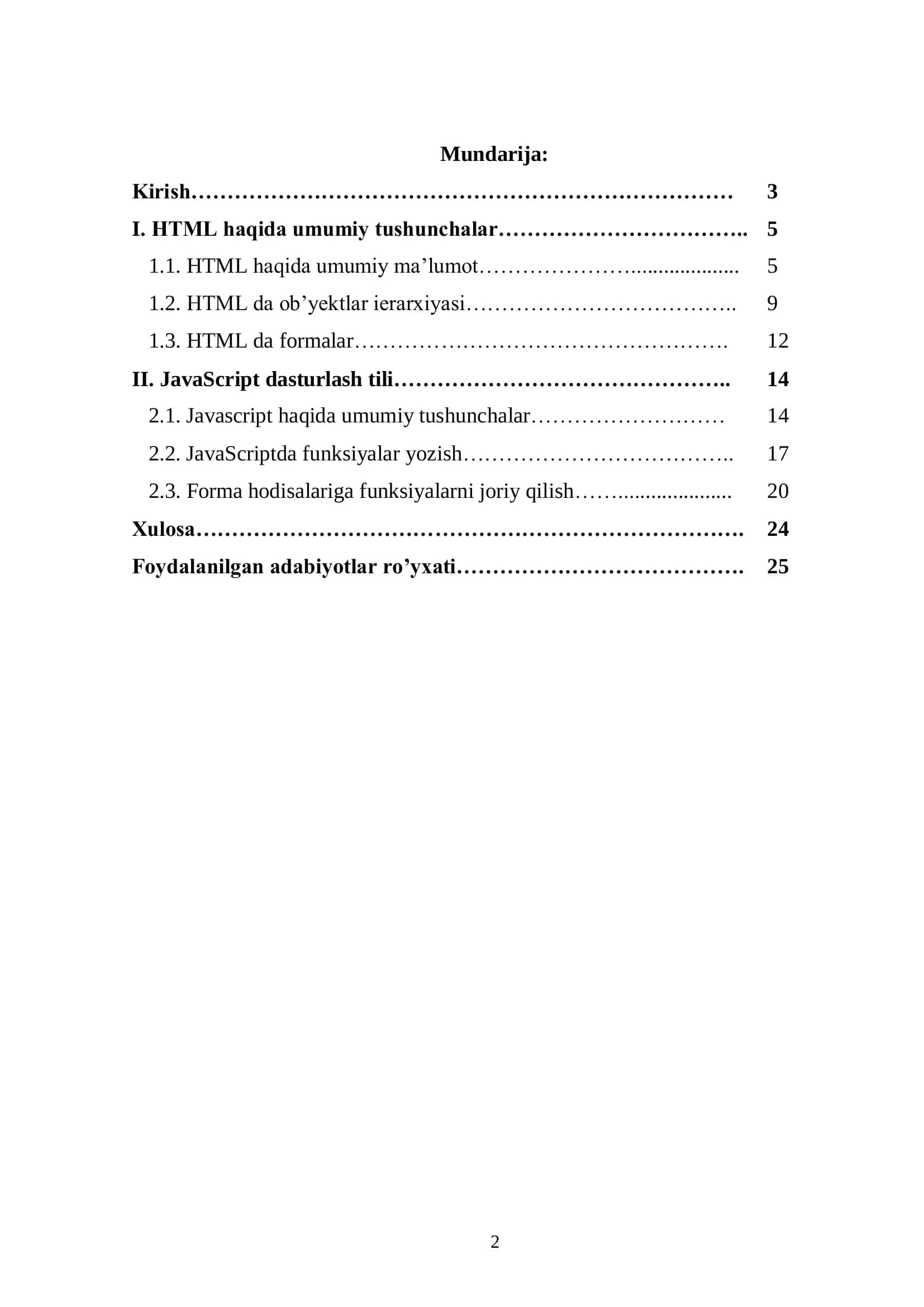HTML da forma va uning elementlarining hodisalarida JavaScript dasturlaridan foydalanish 2