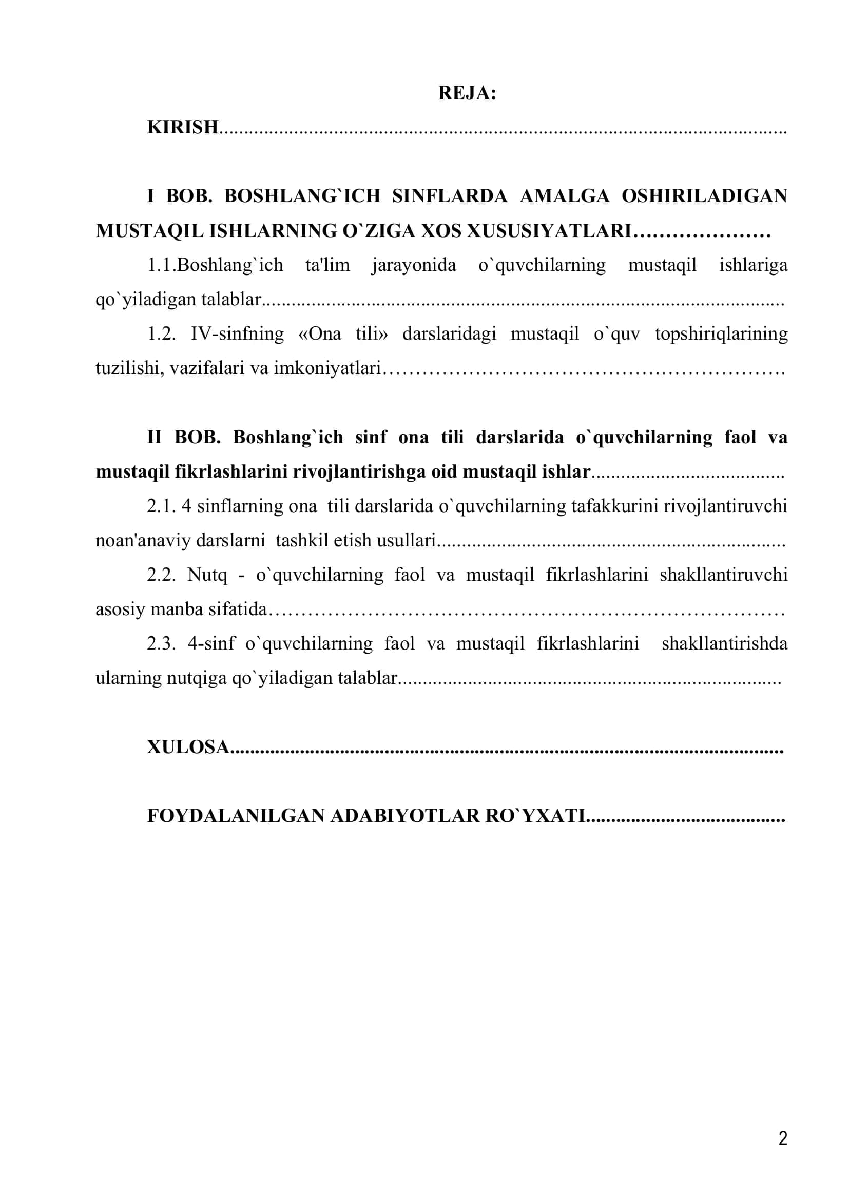 Boshlang`ich ta'lim o`quvchilarini mustaqil fikrlashlarga o`rgatishning ilmiy-mеtodik asoslari 2
