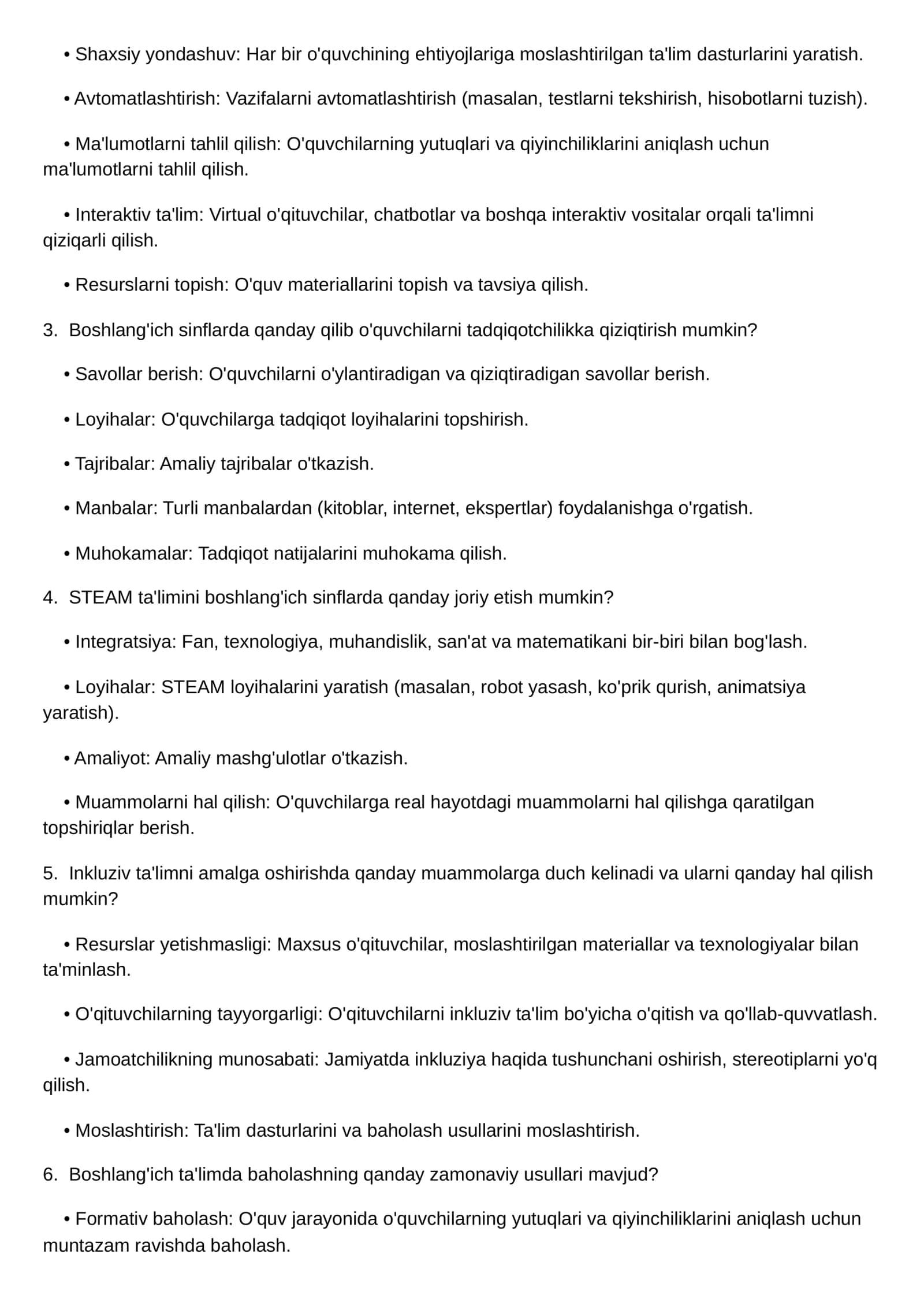 Boshlang'ich ta'limda pedagogik jarayonining zamonaviy tendensiyalari va texnologiyalari 2