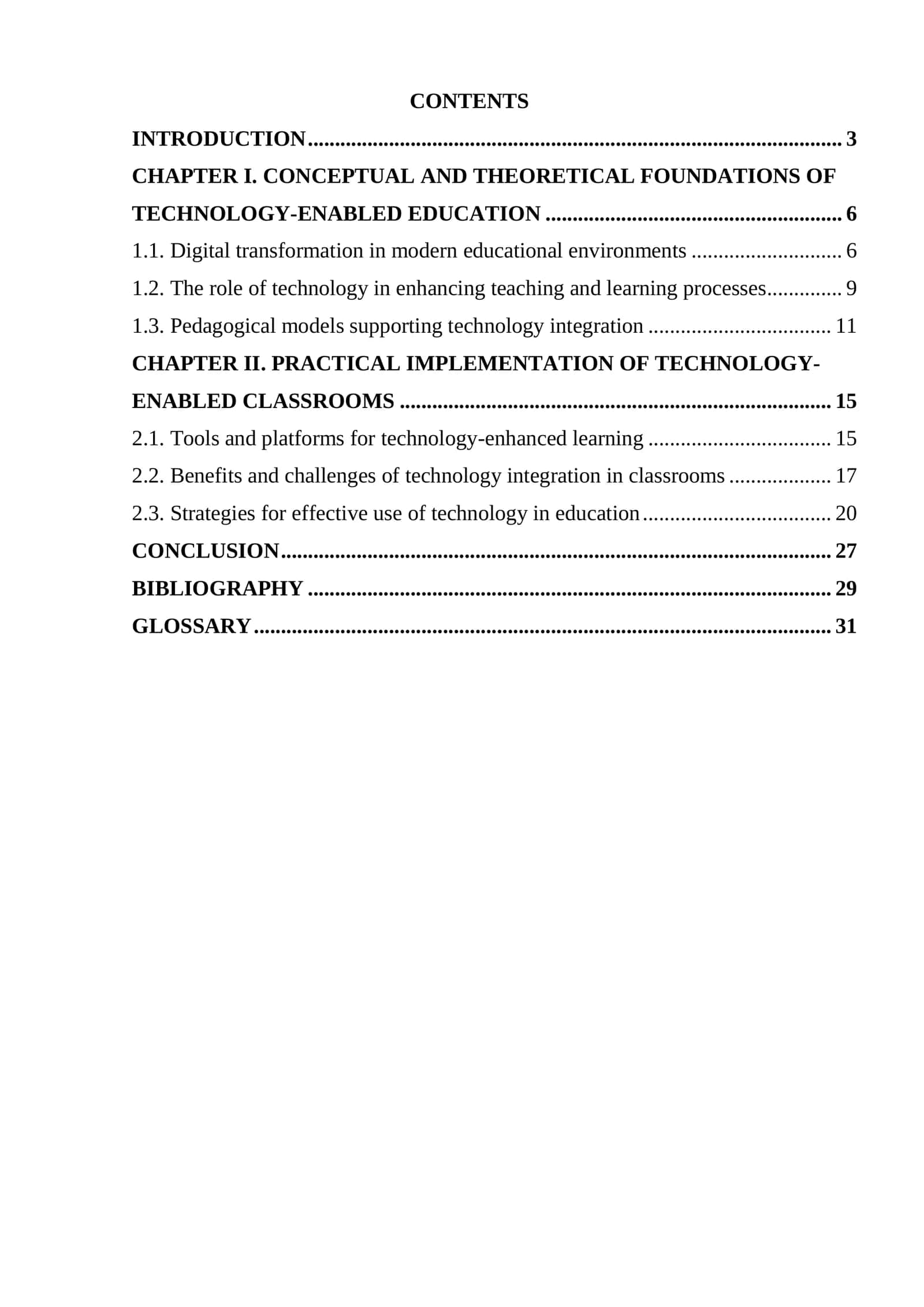 Course Paper on The Importance of Technology-Enabled Classrooms 2