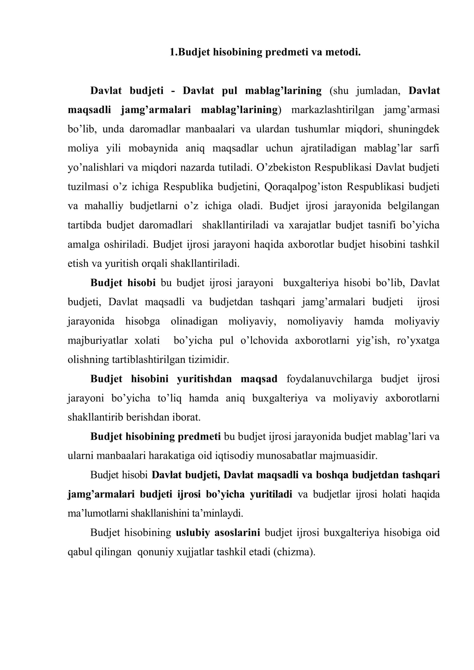Budjet hisobi fanining predmeti va metodi 2