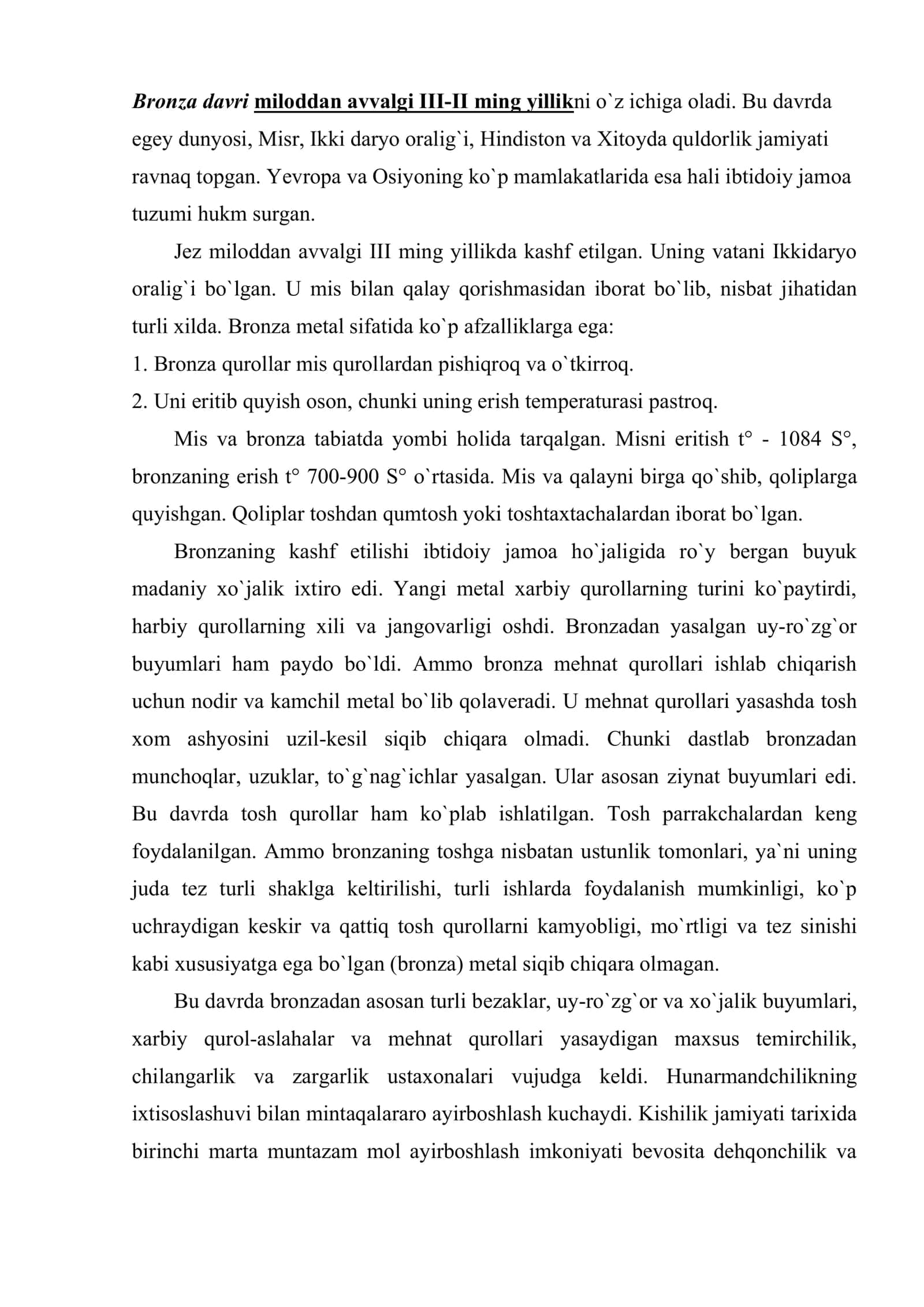 Bronza davri arxeologiyasi 2