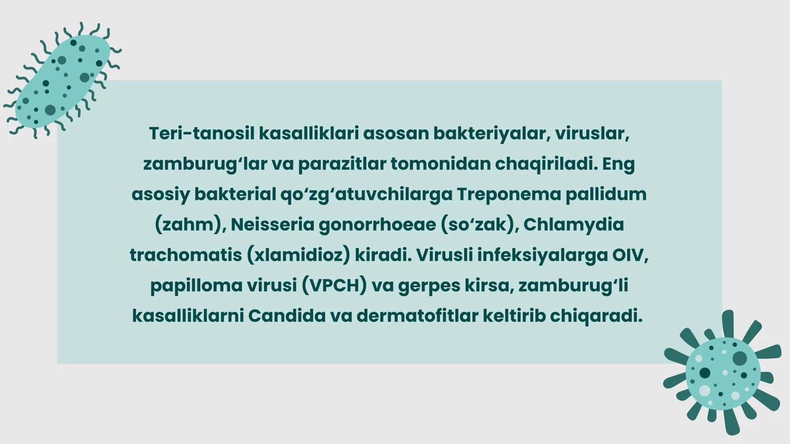 Teri tanosil yuqumli kasallik qo’zg’atuvchilari. Zaxm, so’zak, xlamidioz kasalliklarini qo’zg’atuvchilarini laboratoriya tashxisi 2
