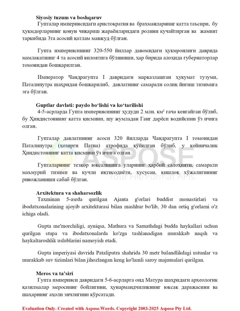 Orta asrlarda Hindistoni Guptalar imperyasi va uning madaniyati 2