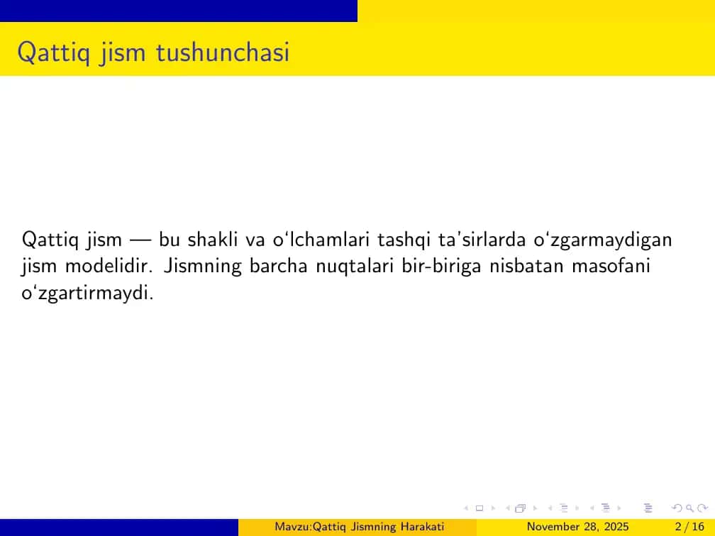 Qattiq Jismning Harakati 2