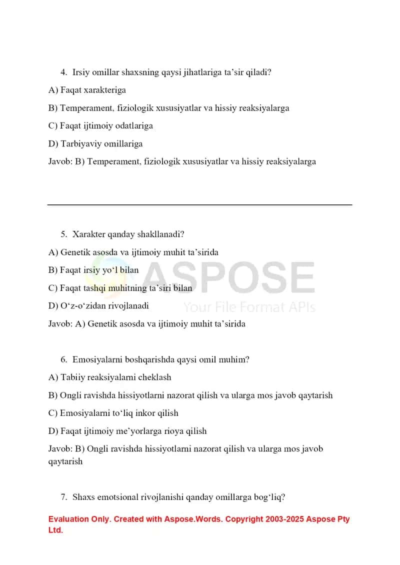 Xarakter va irsiyat. 2