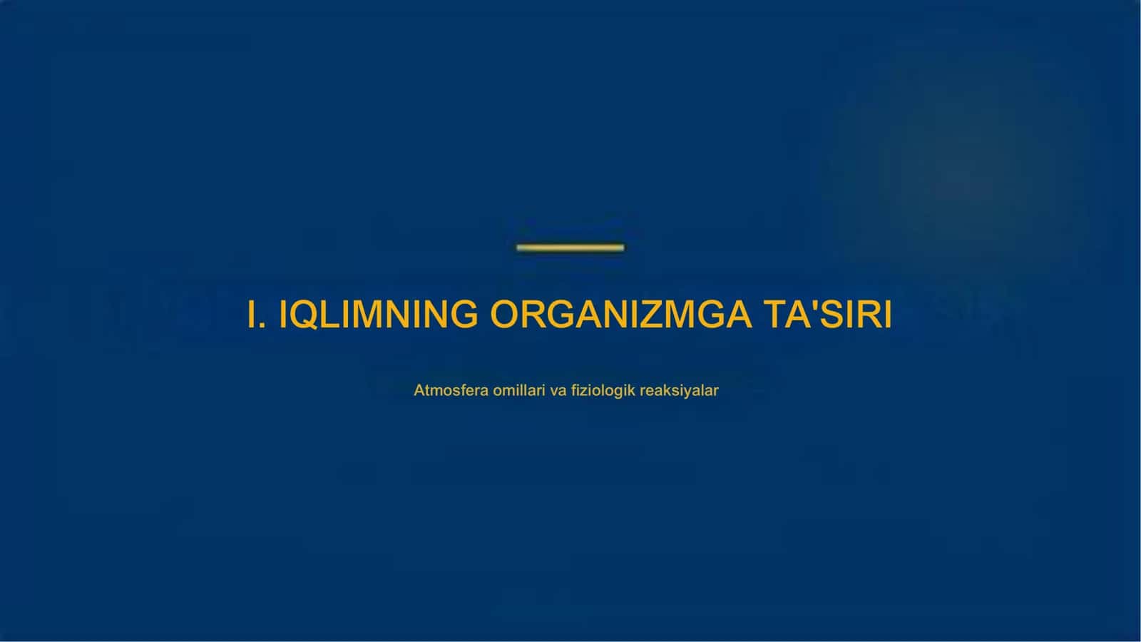 Iqlim va Inson Salomatligi 2