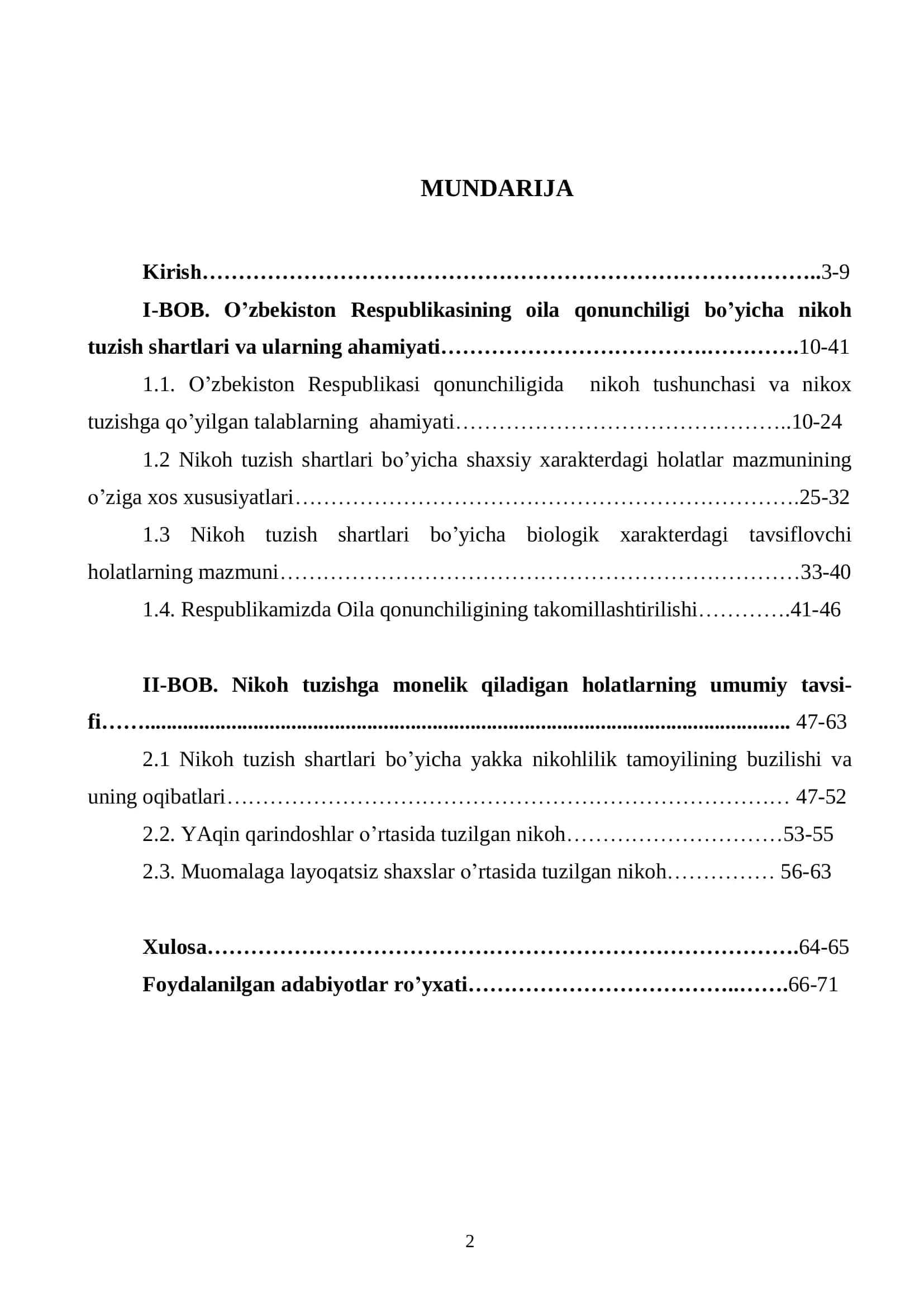 O'zbekiston Respublikasining oila qonunchiligi bo'yicha nikoh tuzish shartlari 2