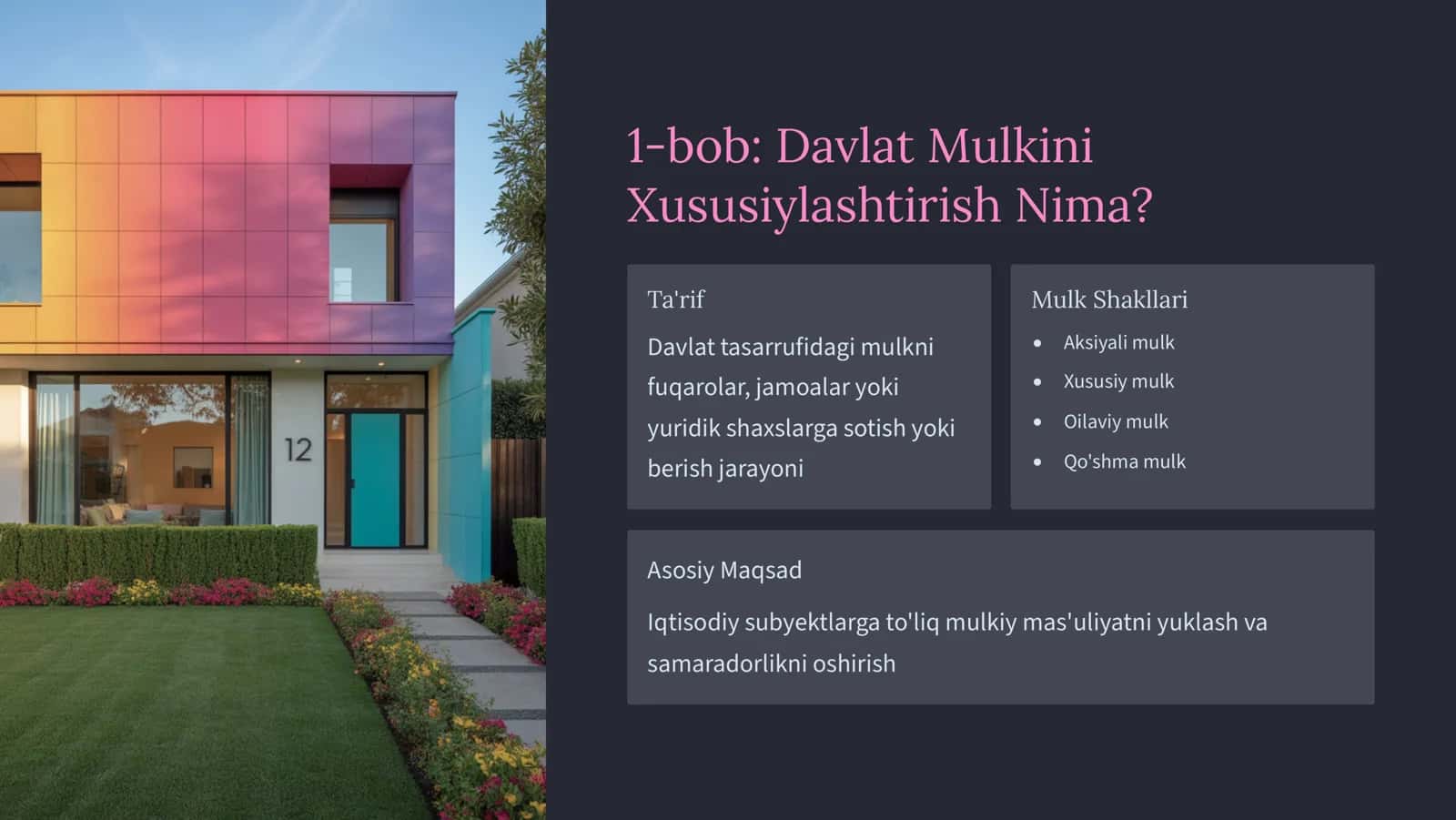 Davlat Mulkini Xususiylashtirish va Boshqarish 2