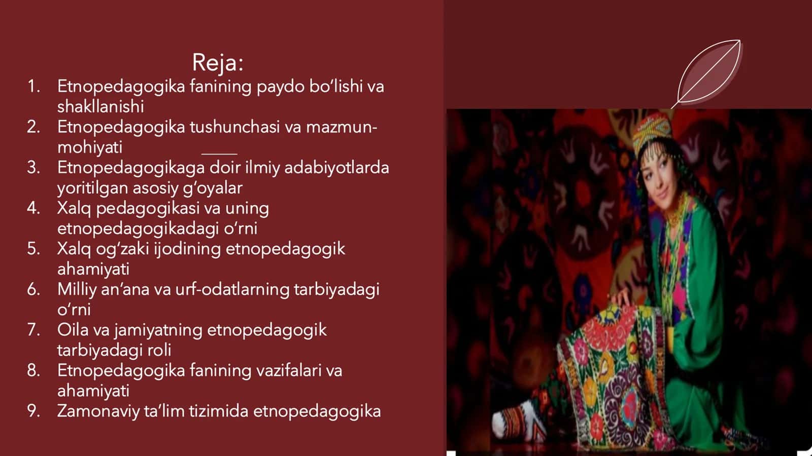 Etnopedagogikaga doir adabiyotlarda fanning mazmun mohiyatining yoritib berilishi 2