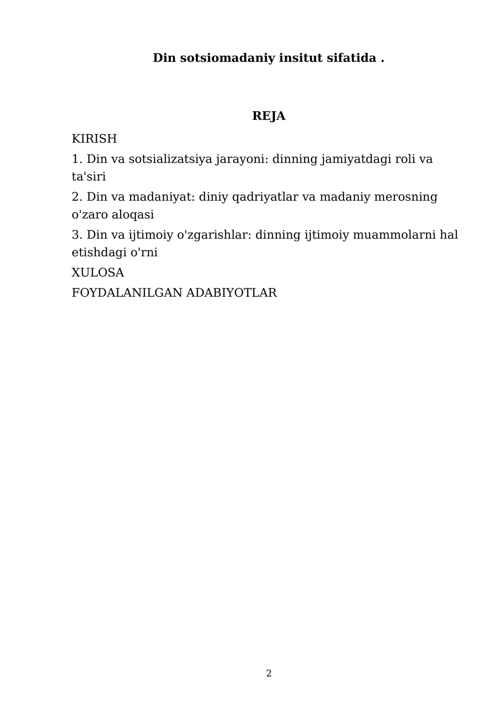 Din va sotsializatsiya 2