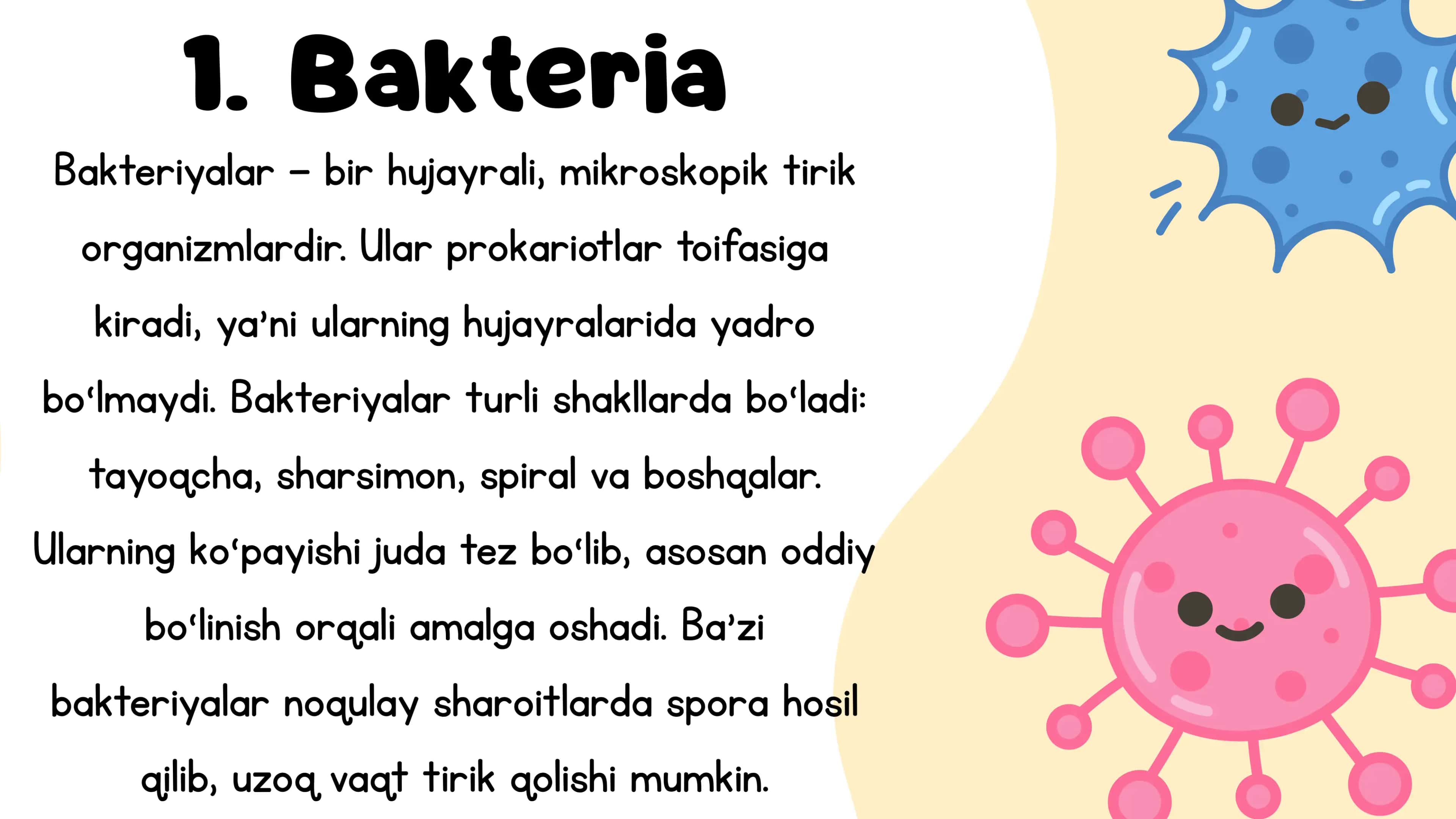 Bakteriyalar, viruslar va zamburug'larning xususiyatlari 2