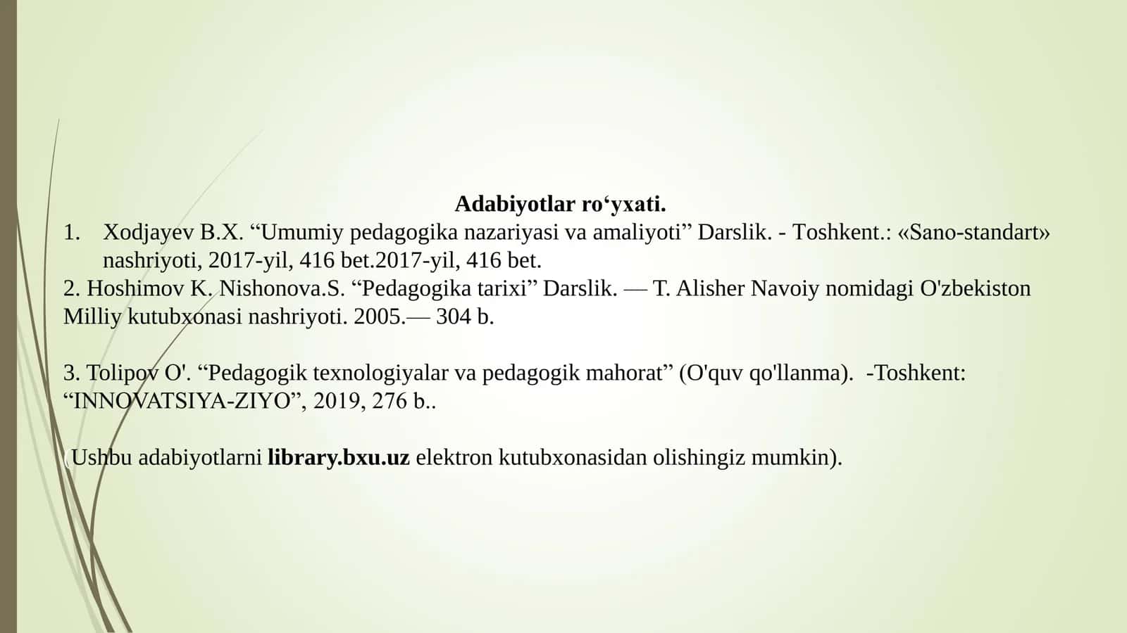 Abu Nasr Forobiyning pedagogik g'oyalari. Abu Ali ibn Sino ta'lim-tarbiyahaqida 2