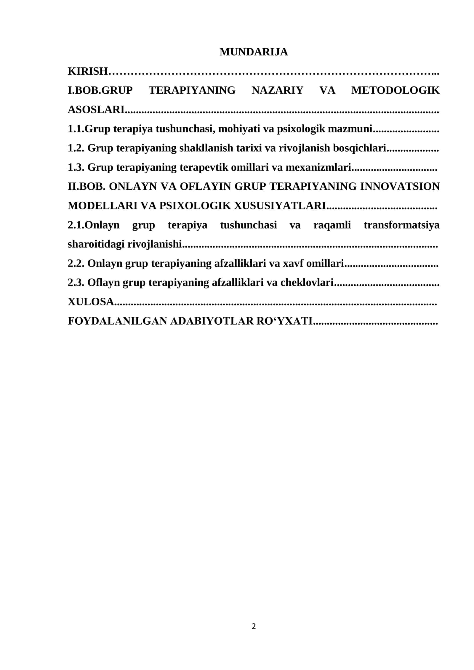 Grup terapiya: onlayin va oflayin yondashuvlar 2