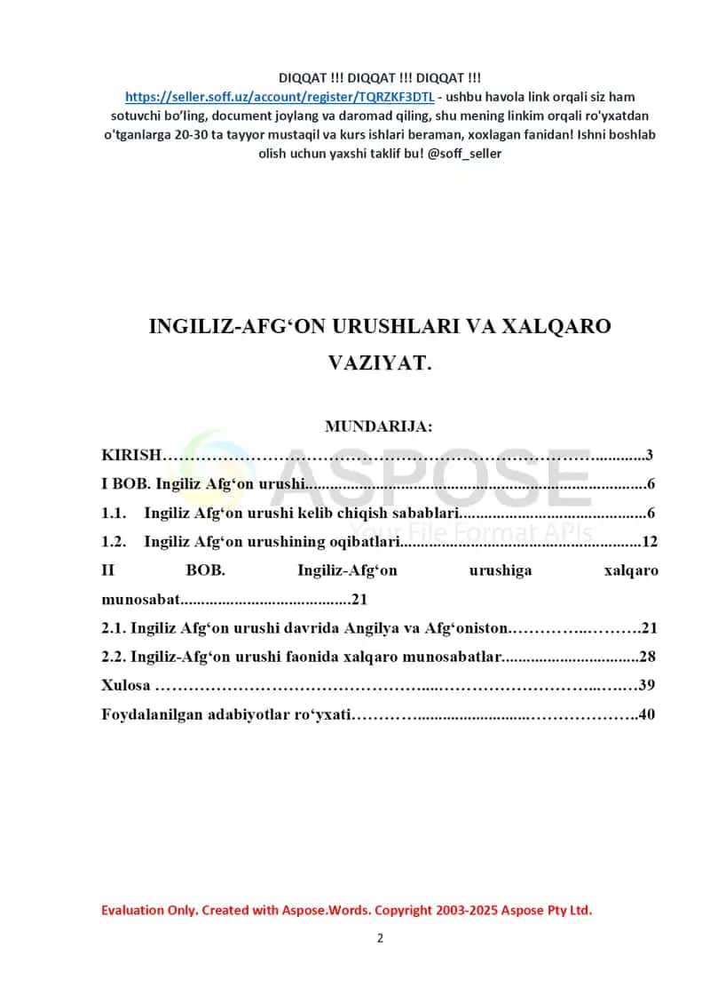 Ingliz-Afg‘on urushlari va xalqaro vaziyat 2