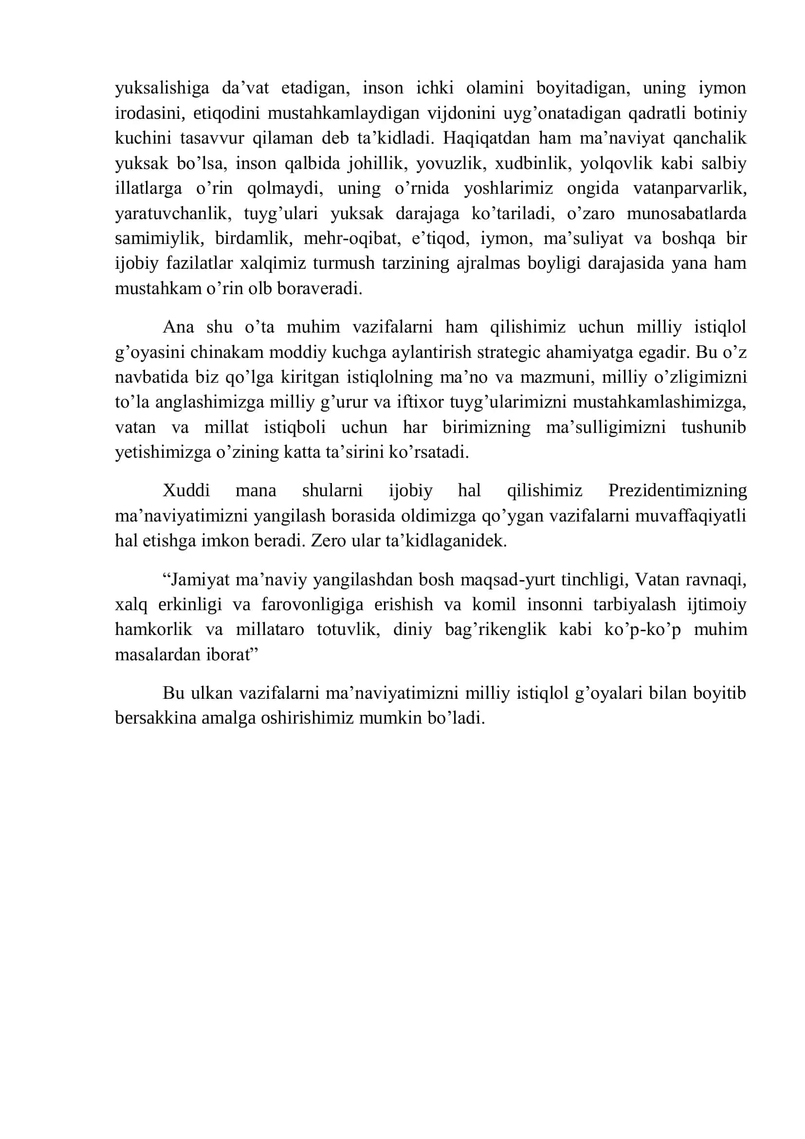 Jamiyatni demokratik rivojlanishida markaziy ahamiyati bo'yicha 2