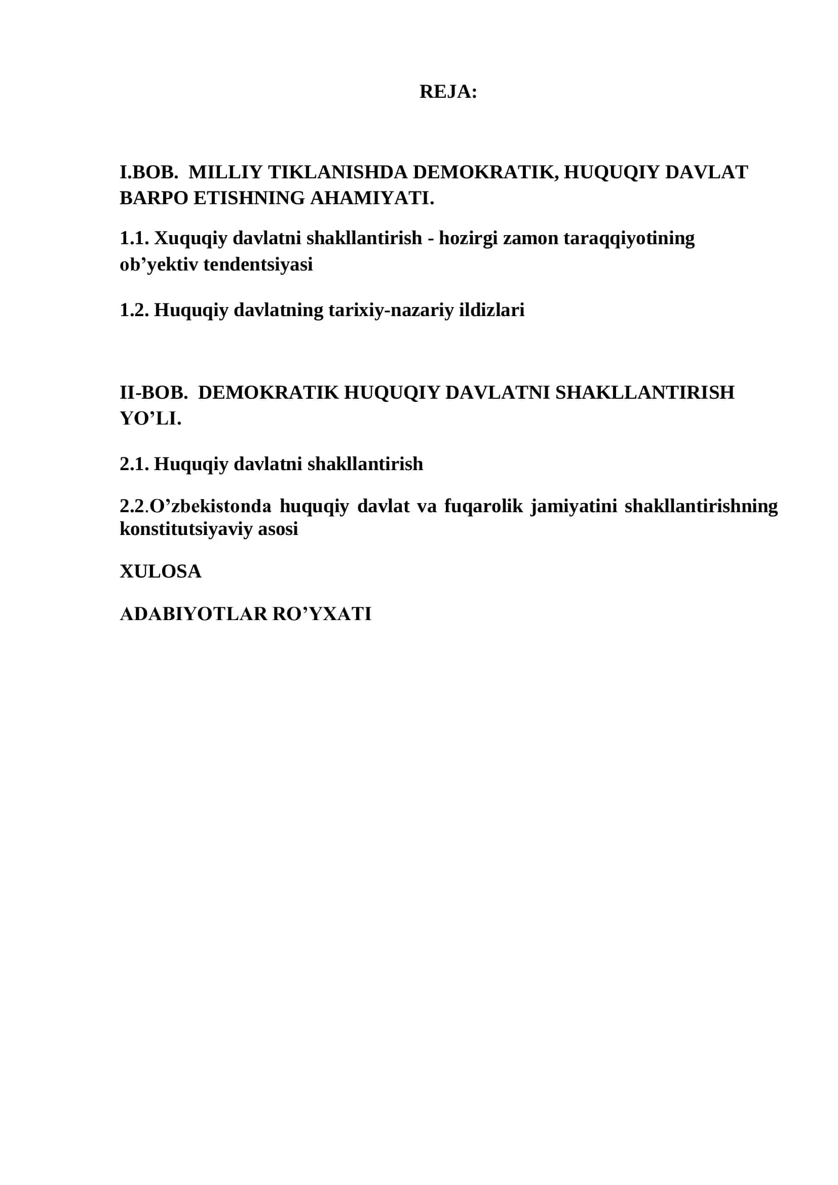 Demokratik huquqiy davlatni shakllantirish yo’li 2