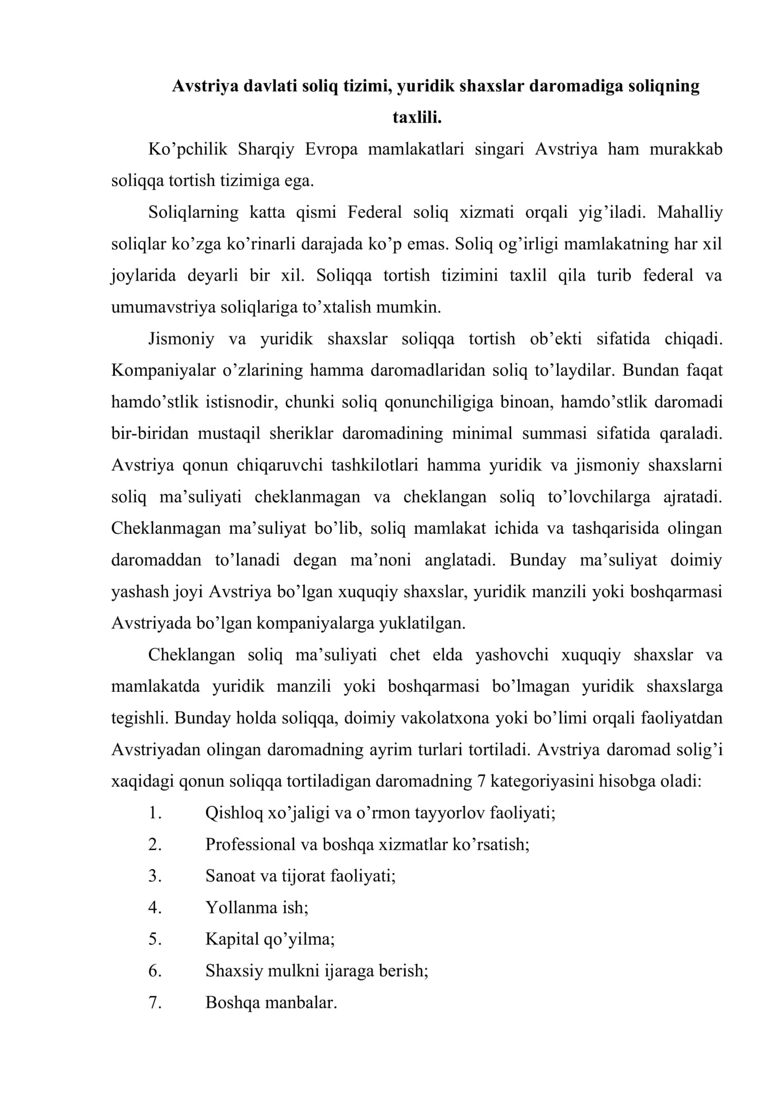 Avstriya davlati soliq tizimining tuzilishi 2
