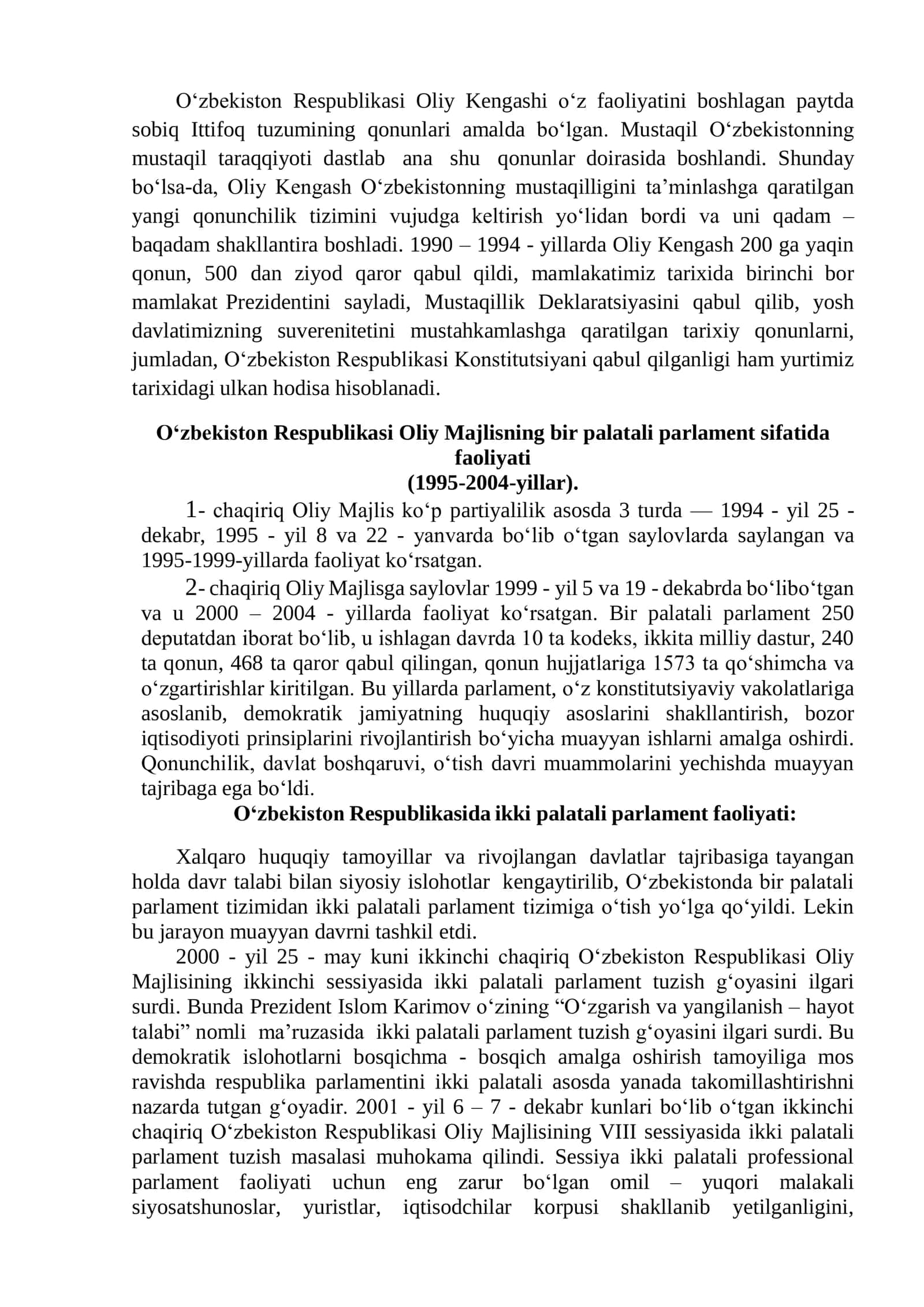 Mustaqil O‘zbekistonda milliy davlat boshqaruvi tizimi 2