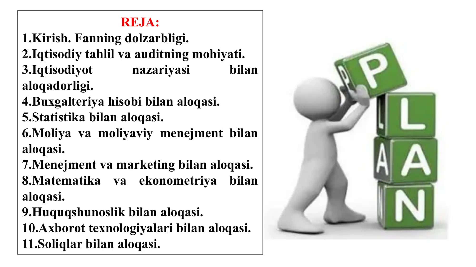 Iqtisodiy tahlil va audit fanining boshqa fanlar bilan aloqadorligi 2