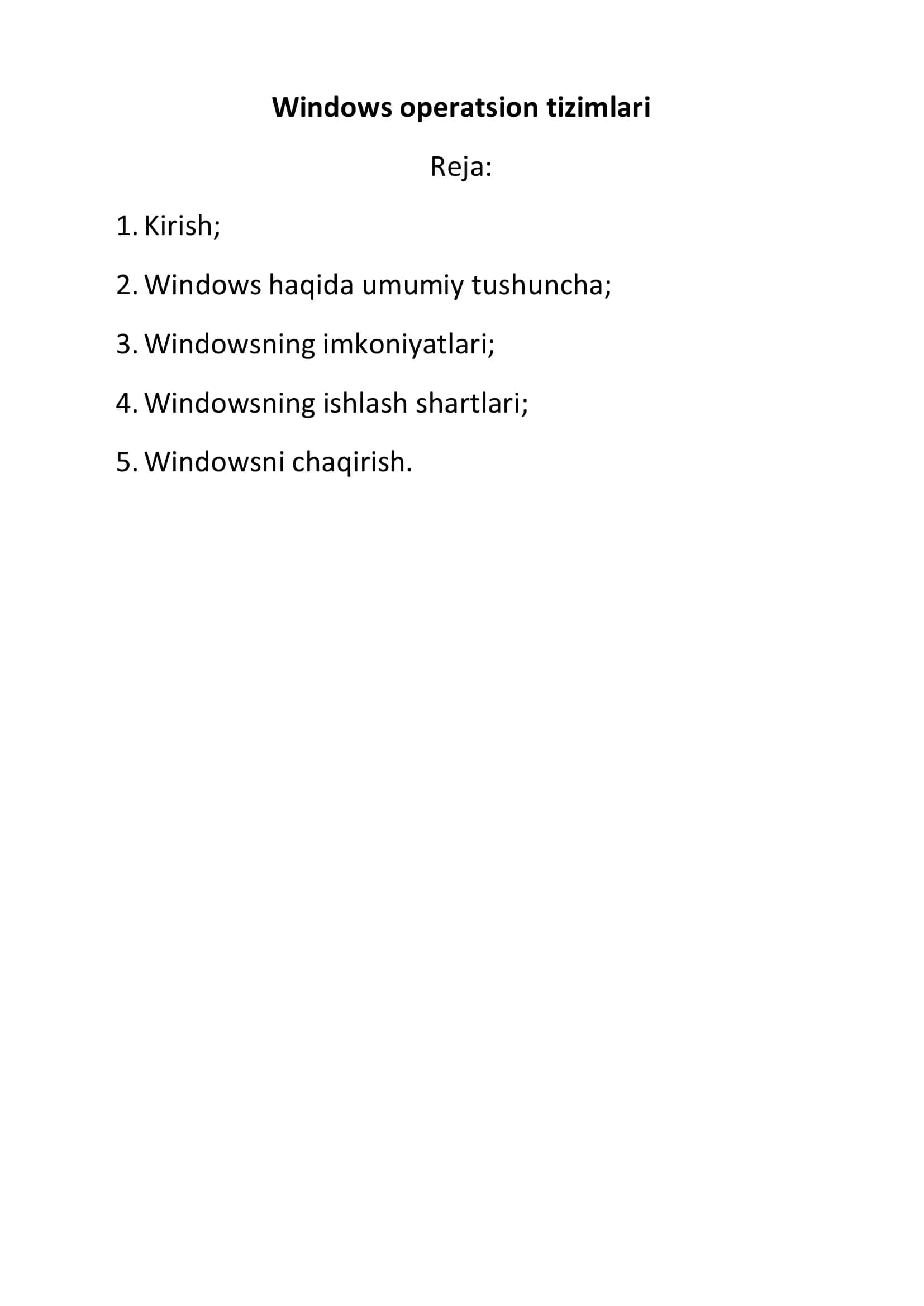 Windows operatsion tizimlari 2