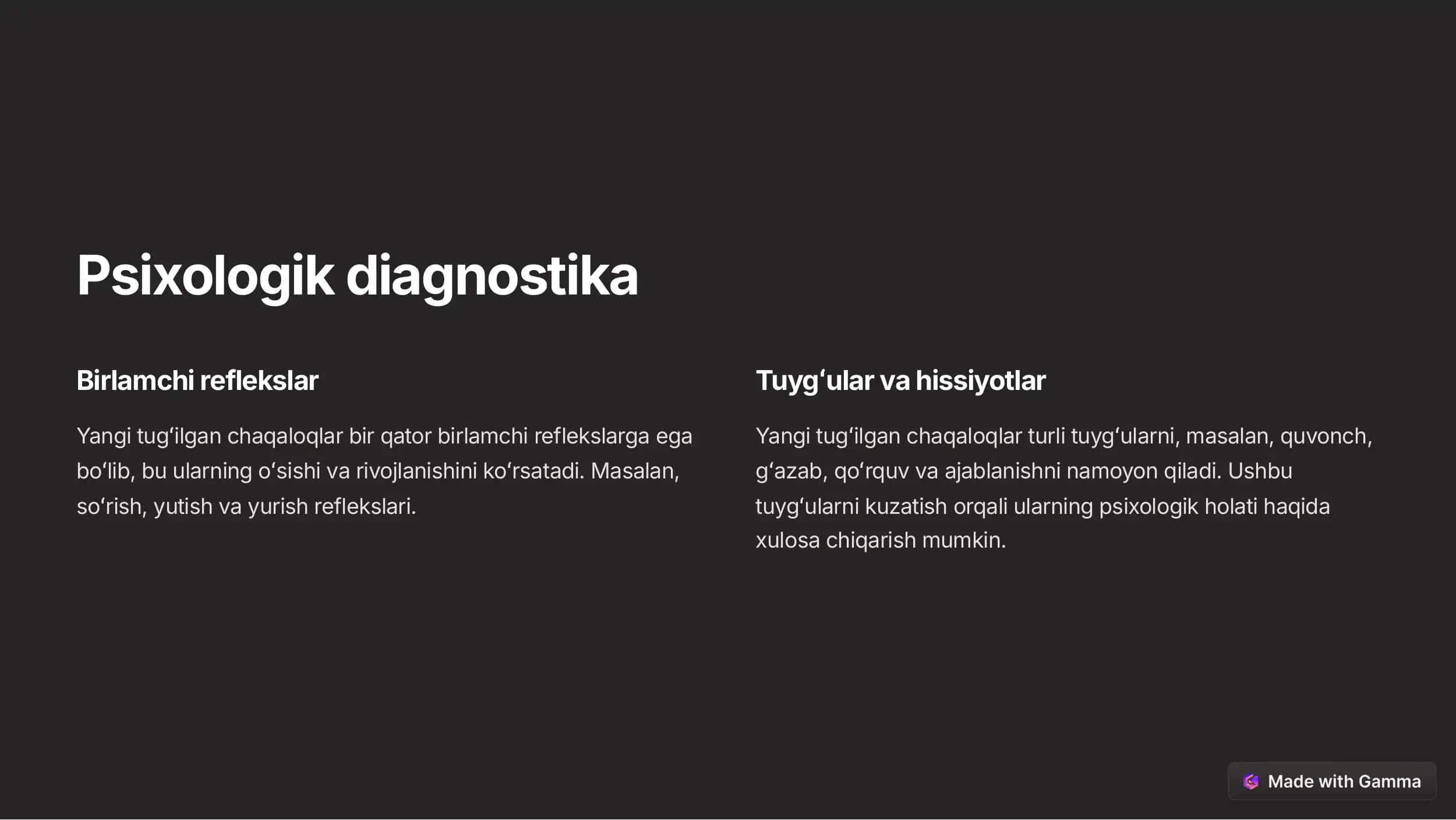 Yangi tugʻilgan chaqaloqning yetukligi 2