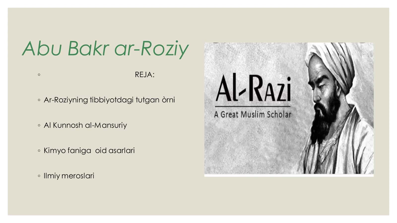 Abu Bakr ar-Roziyning tibbiyot mashg'ulotlari 2