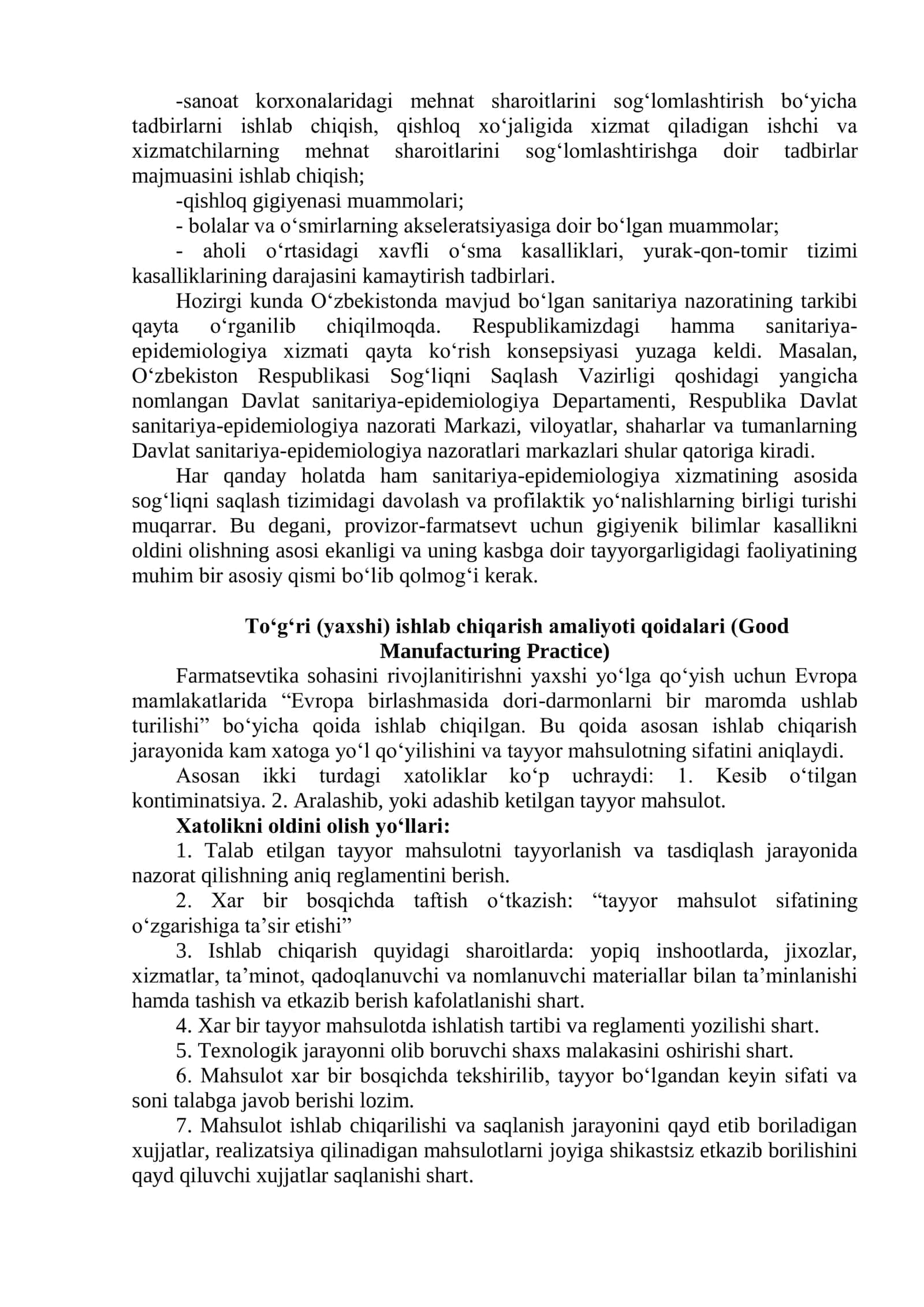 Gigiyena fanining maqsadi va vazifalari 2
