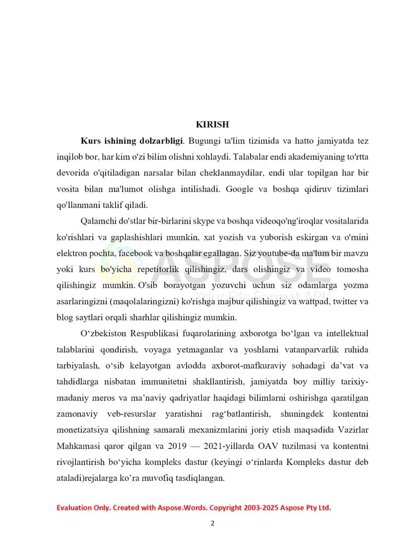 OAVning rivojlanishi va ularning reklama bozoriga ta'siri 2