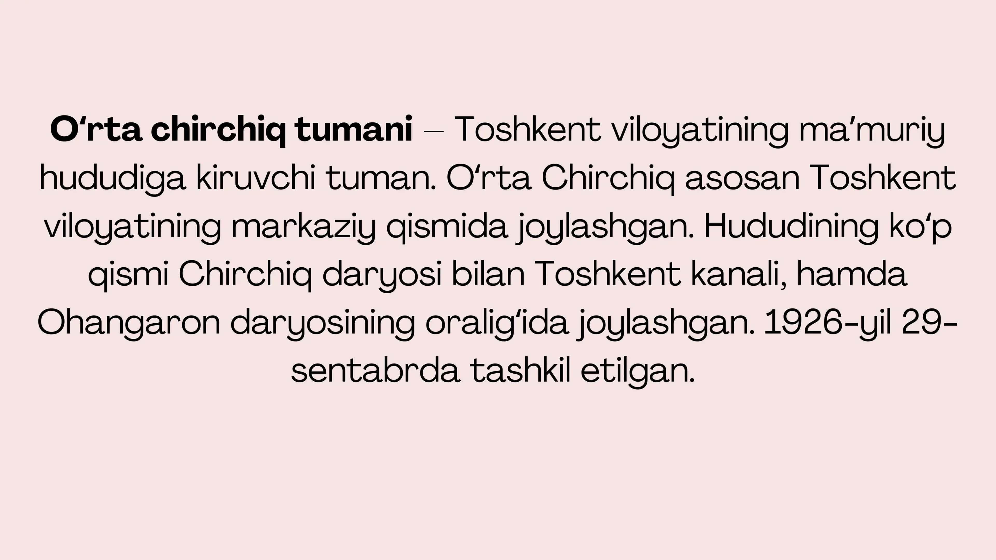 Toshkent viloyati O'rta Chirchiq tumani Toshloq MFY shevasi 2