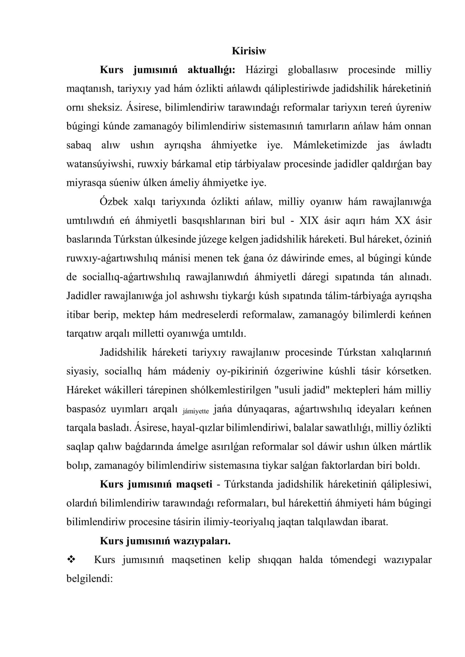 TÚRKSTANDA JADIDSHILIK HÁREKETINIŃ QÁLIPLESIWI HÁM RAWAJLANIW FAKTORLARI 2