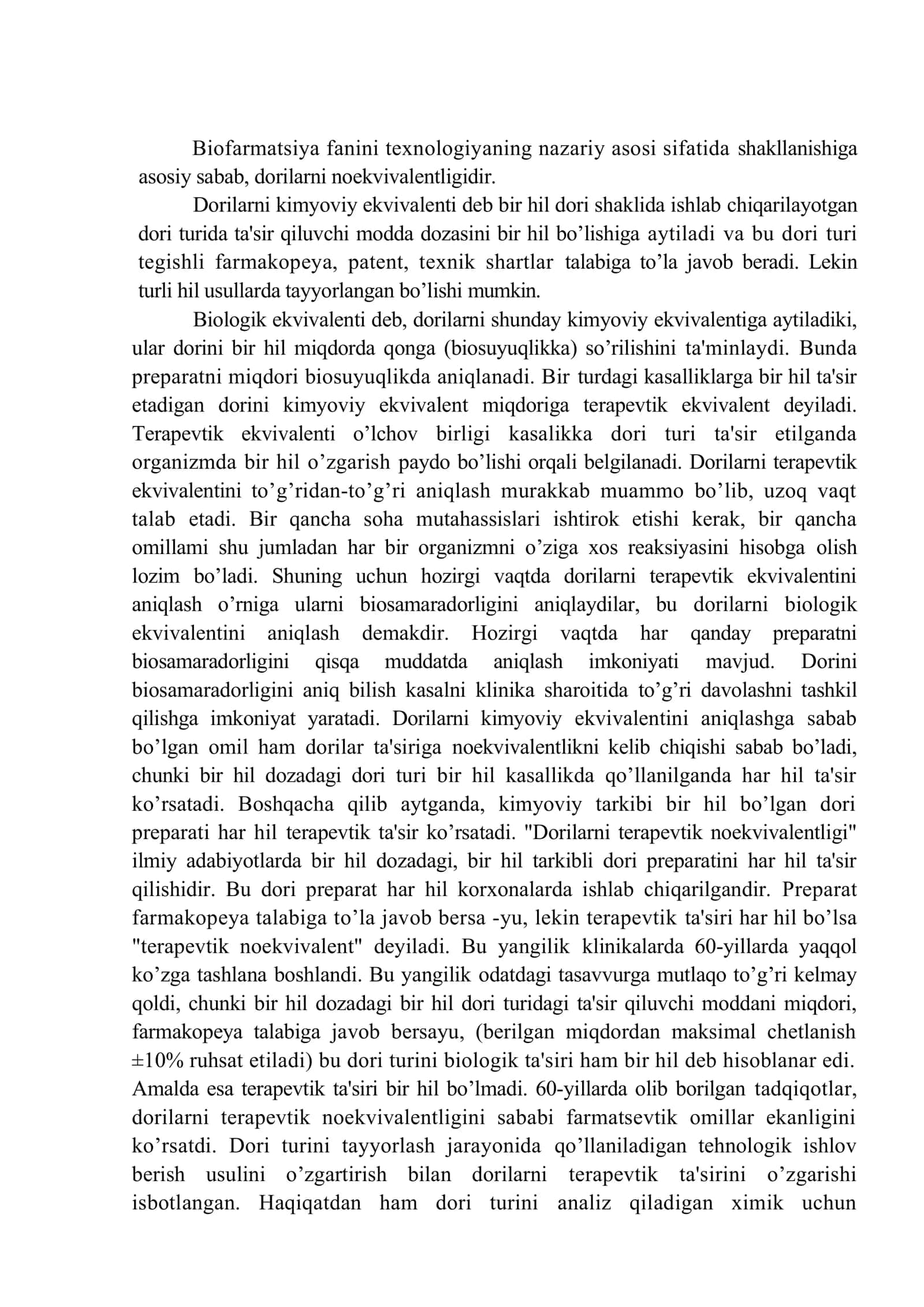 Farmatsevtik omillarni dorilarni terapevtik samaradorligiga ta'siri 2
