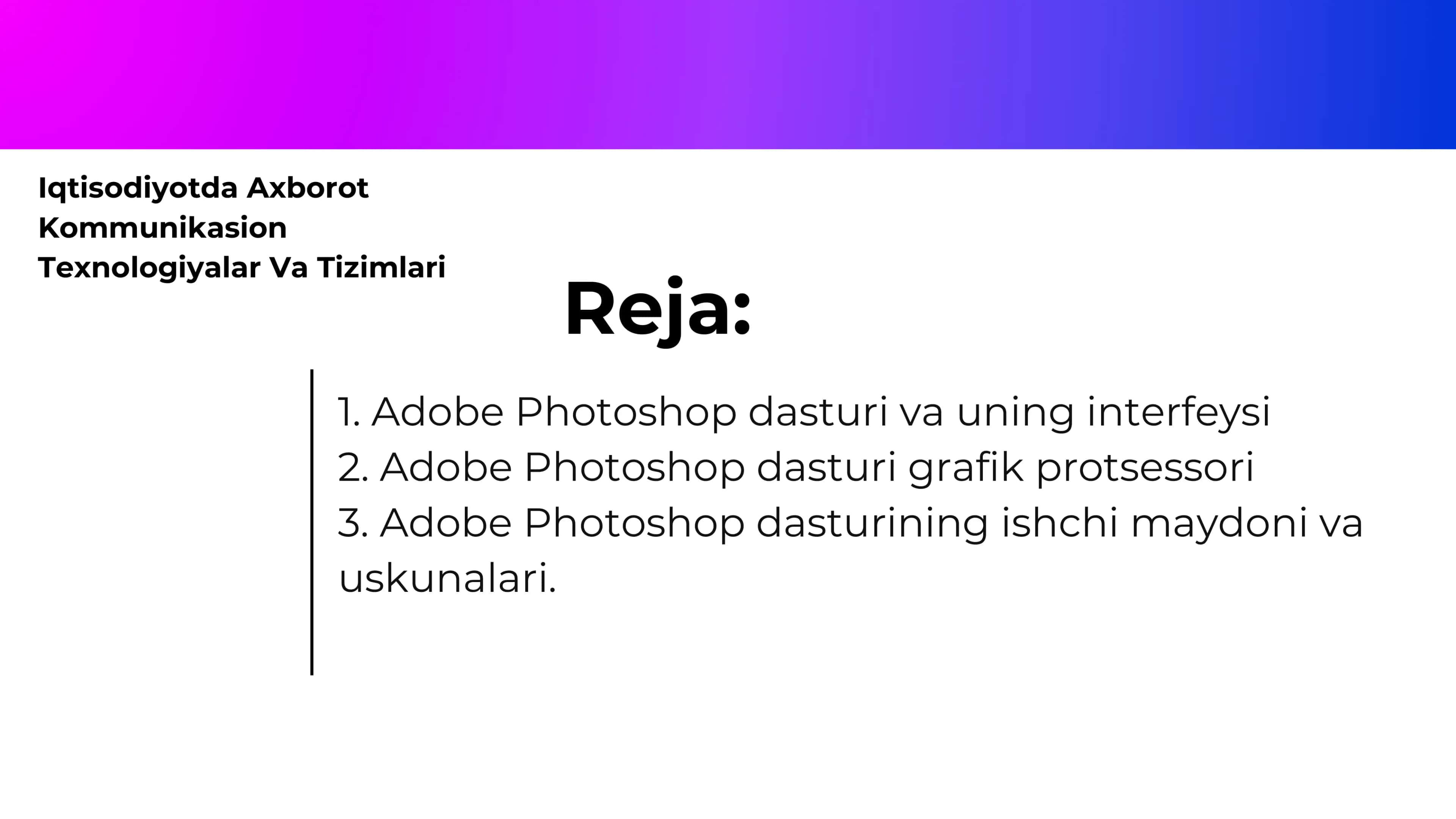 Adobe Photoshop Dasturi 2