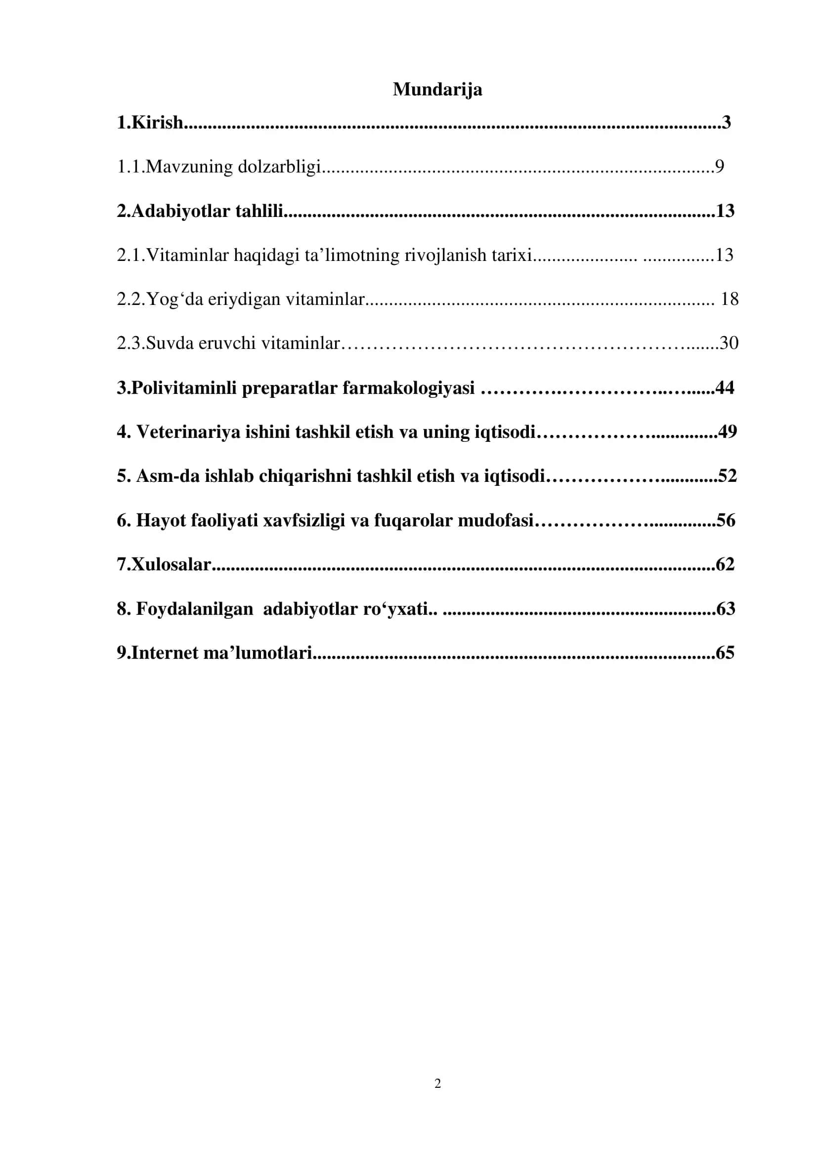 Polivitaminlar qo’llanilishi va ahamiyati 2