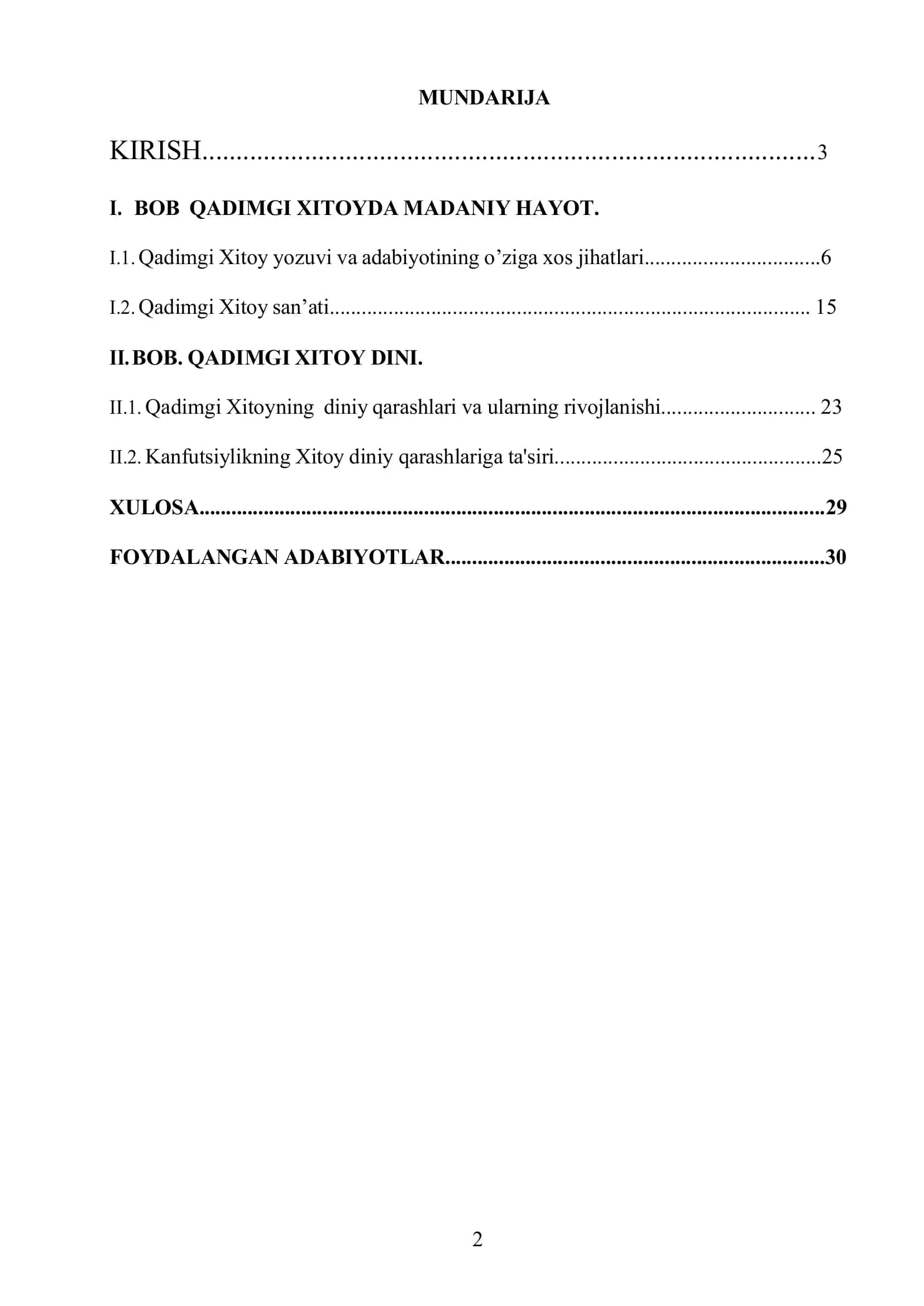 Qadimgi Xitoy madaniyati. 2
