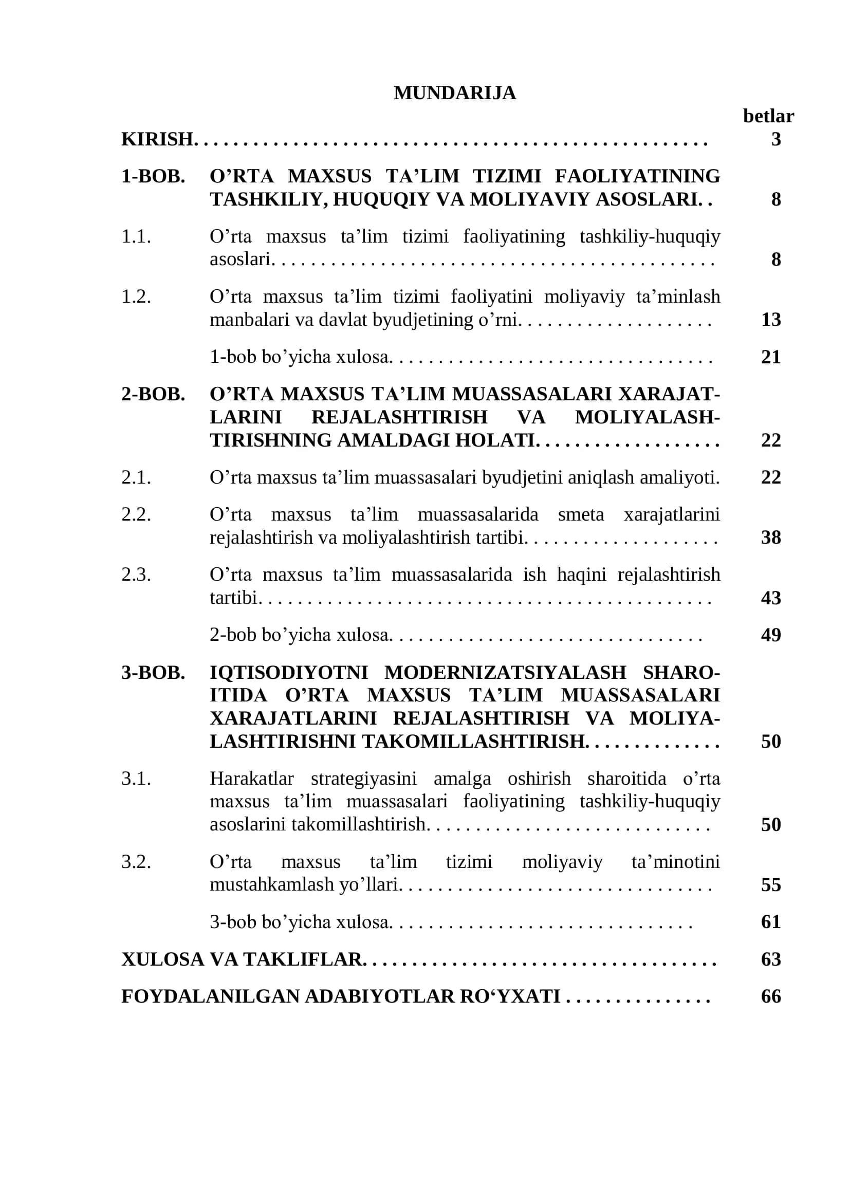 O‘RTA MAXSUS TA’LIM TIZIMI FAOLIYATINING TASHKILIY, HUQUQIY VA MOLIYAVIY ASOSLARI 2