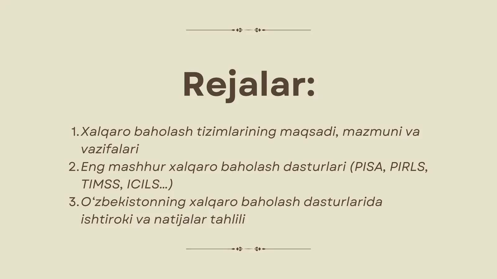Xalqaro baholash dasturlari 2